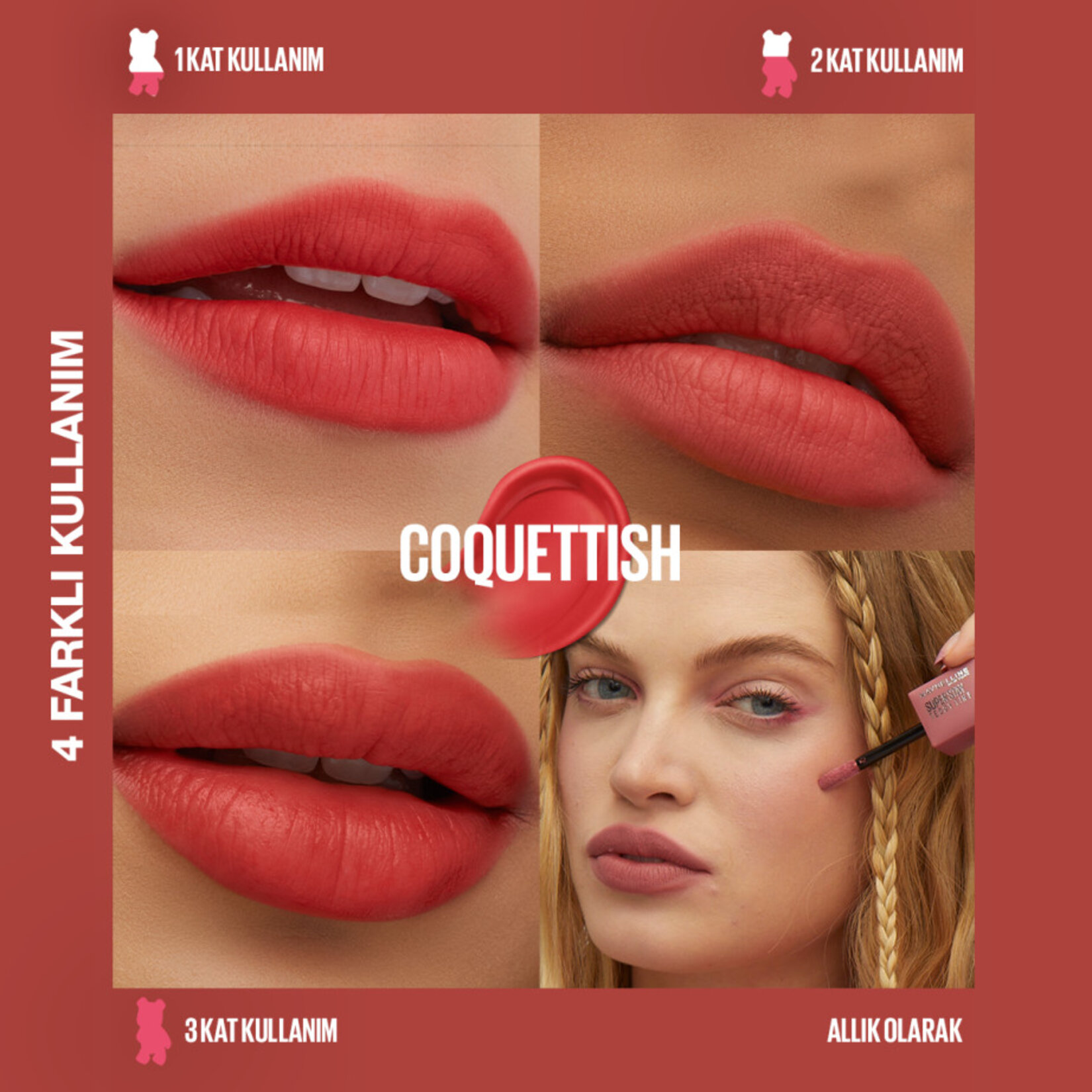 Maybelline New York Super Stay Teddy Tint Uzun Süre Kalıcı Likit Mat Tint 30 Coquettish - Görsel 2