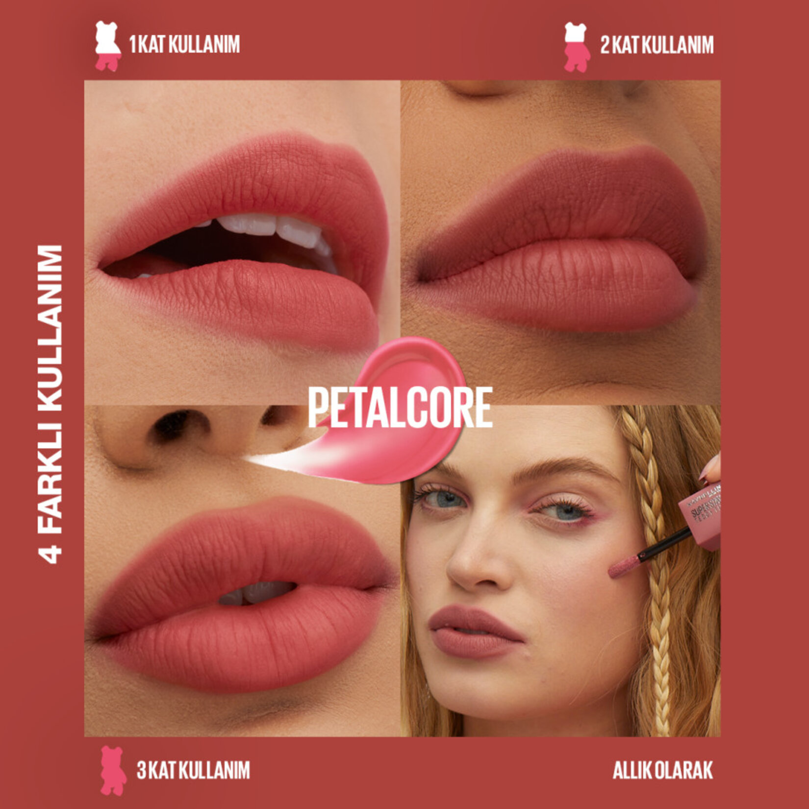 Maybelline Super Stay Teddy Tint Uzun Süre Kalıcı Likit Mat Tint 40 Petalcore - Görsel 2