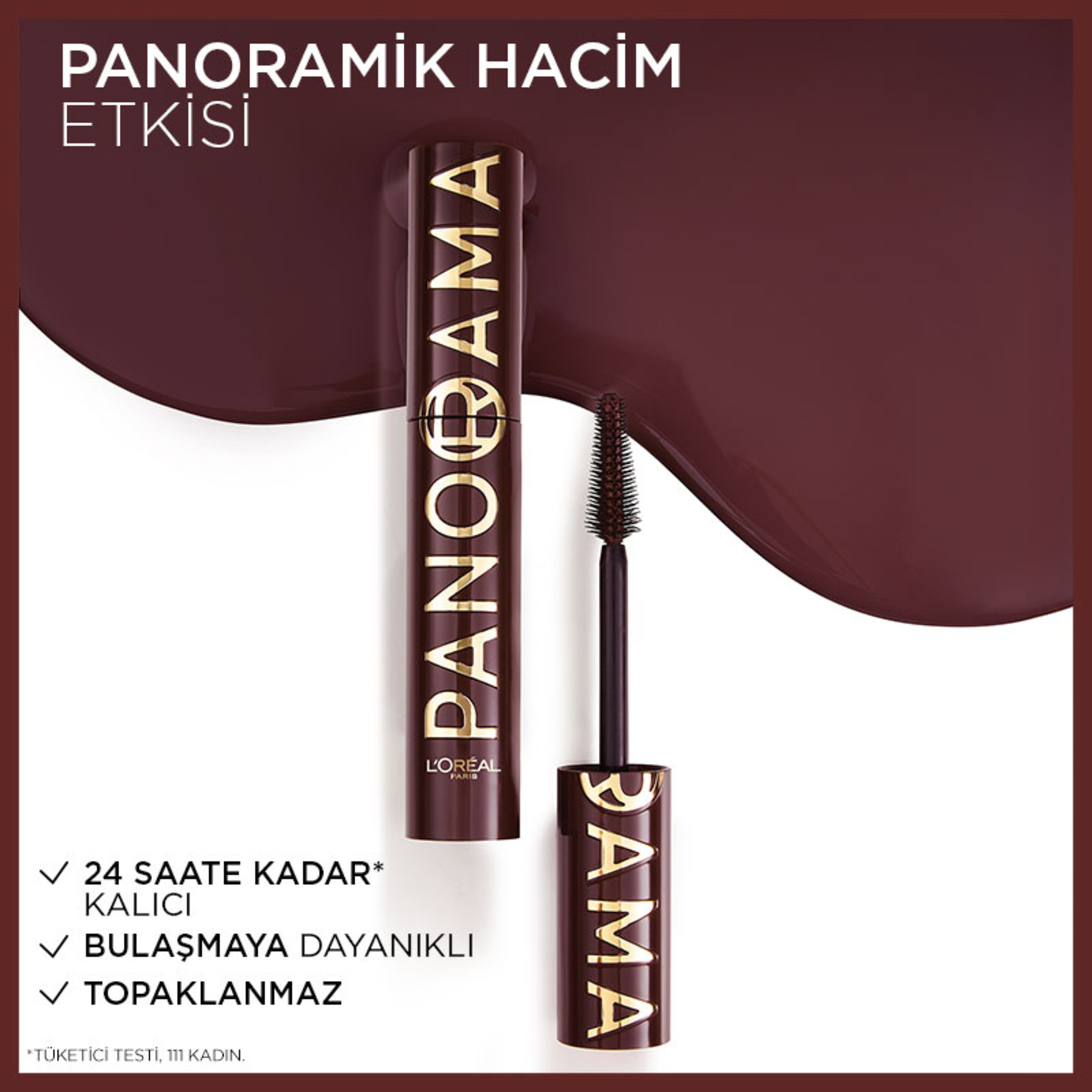 L'Oréal Paris Maskara Panorama Chromatic Bordeaux - Görsel 5