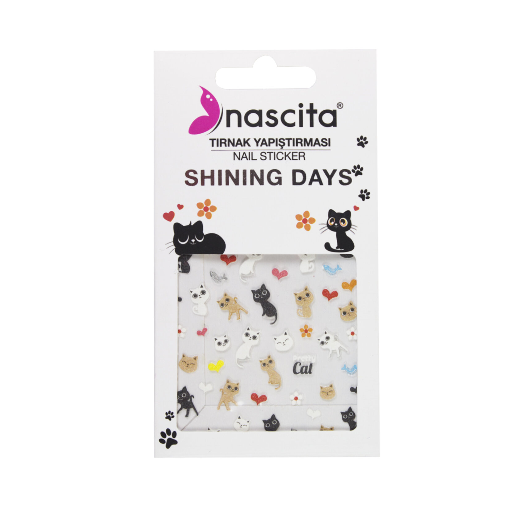 Nascita Pretty Cat Tırnak Sticker