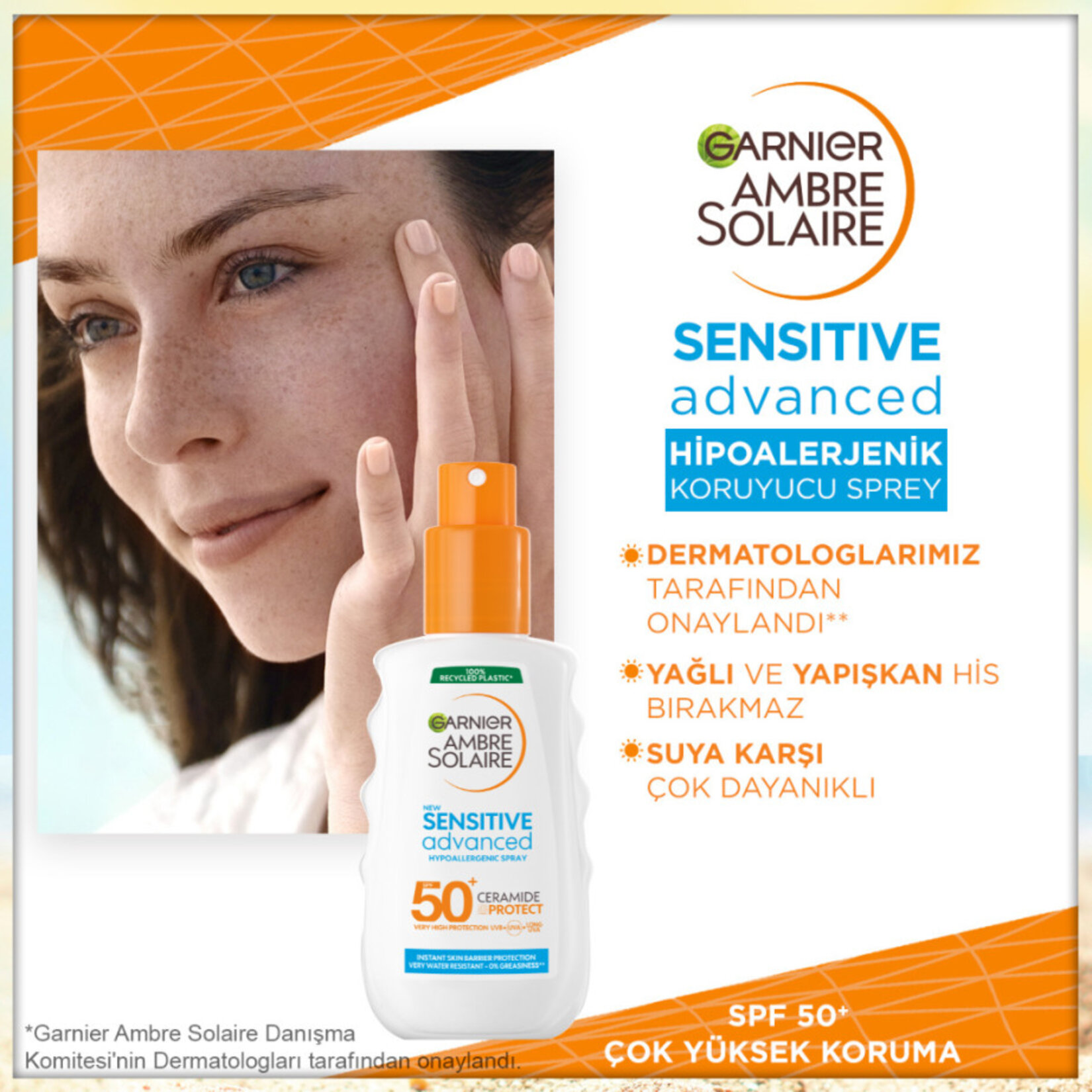 Garnier Ambre Solaire Hipoalerjenik Yüksek Korumalı Güneş Spreyi SPF 50+ 150 Mml - Görsel 2