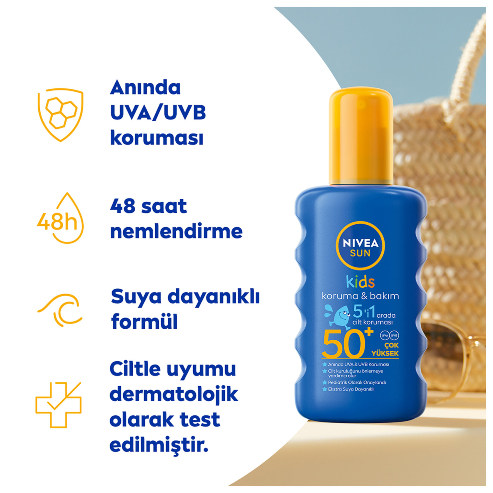 Nivea Sun Çocuklar İçin Koruma & Bakım Sağlayan Güneş Spreyi SPF 50+ 200 ml - Görsel 2