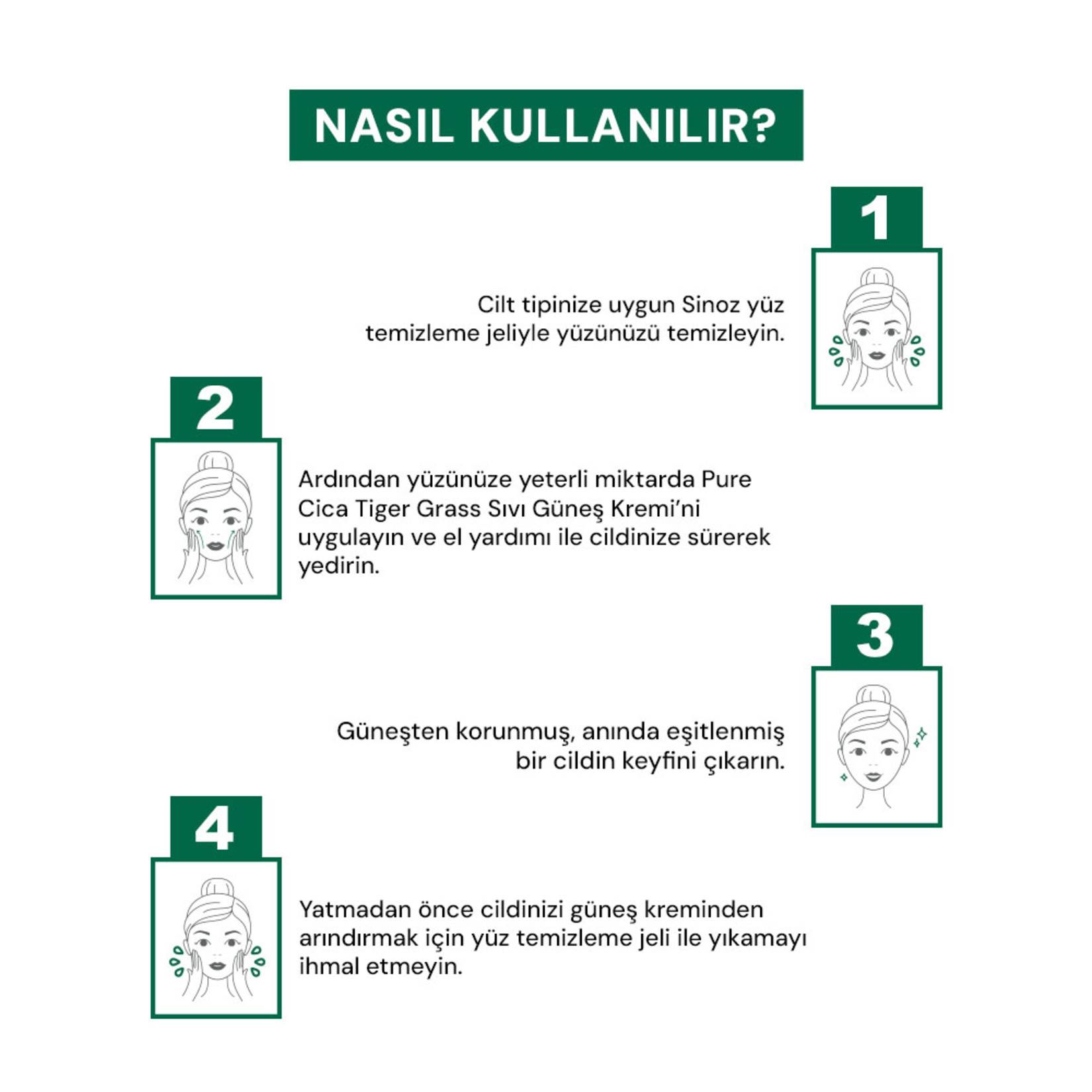 Sinoz Pure Cica Tiger Grass Ton Eşitleyici Güneş Kremi 50 Ml - Görsel 5