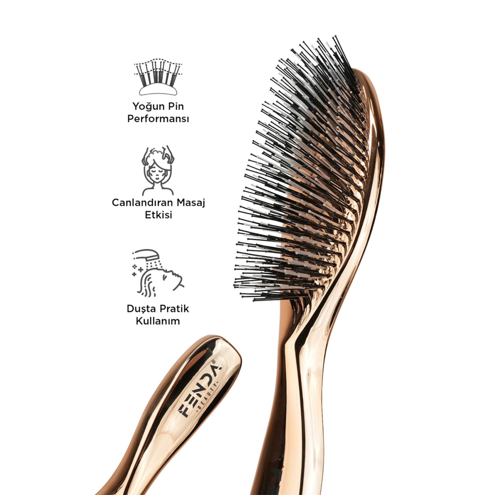 Fenda Profesyonel Meteor Bronze Slim Bronz Saç Fırça - Görsel 3