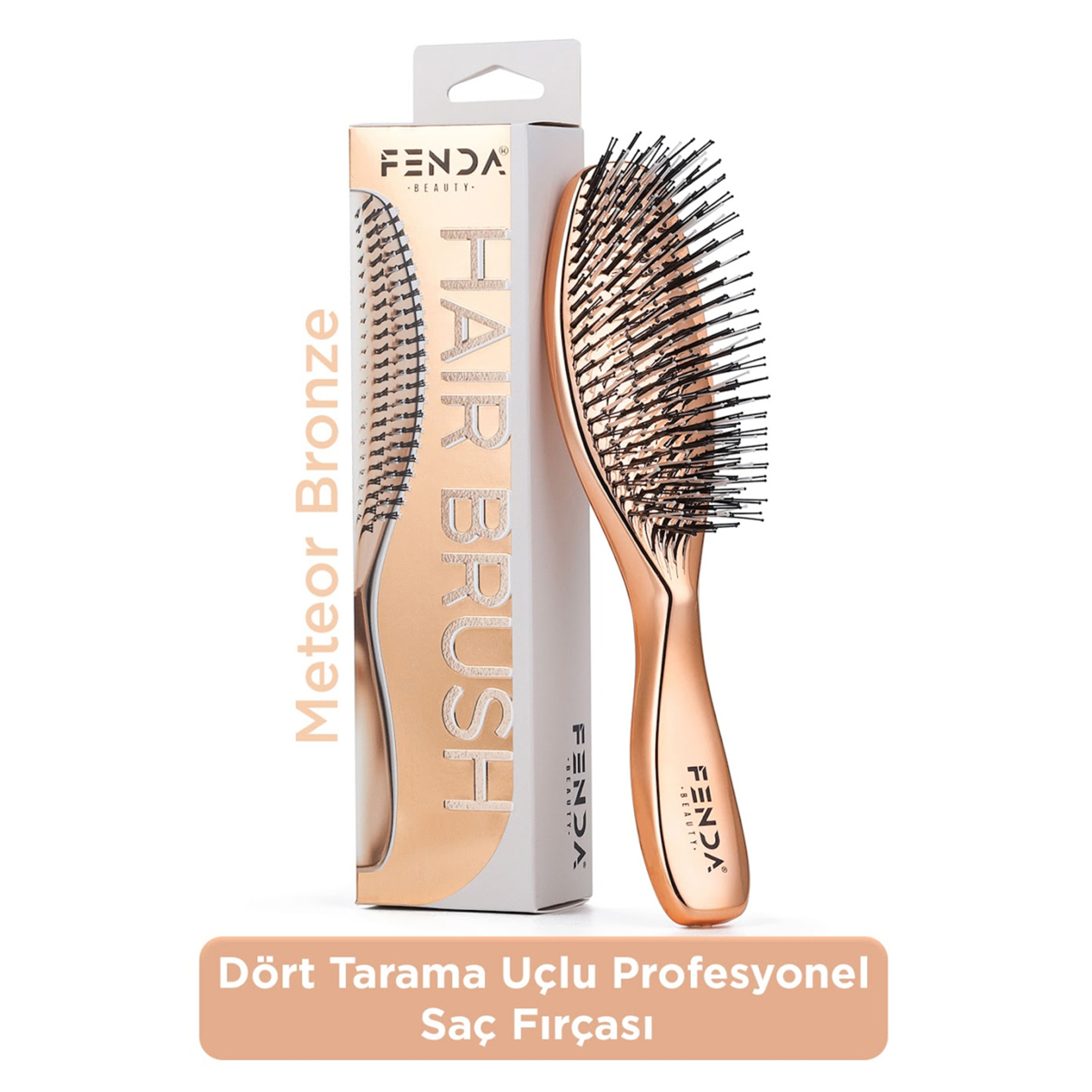 Fenda Profesyonel Meteor Bronze Slim Bronz Saç Fırça - Görsel 4