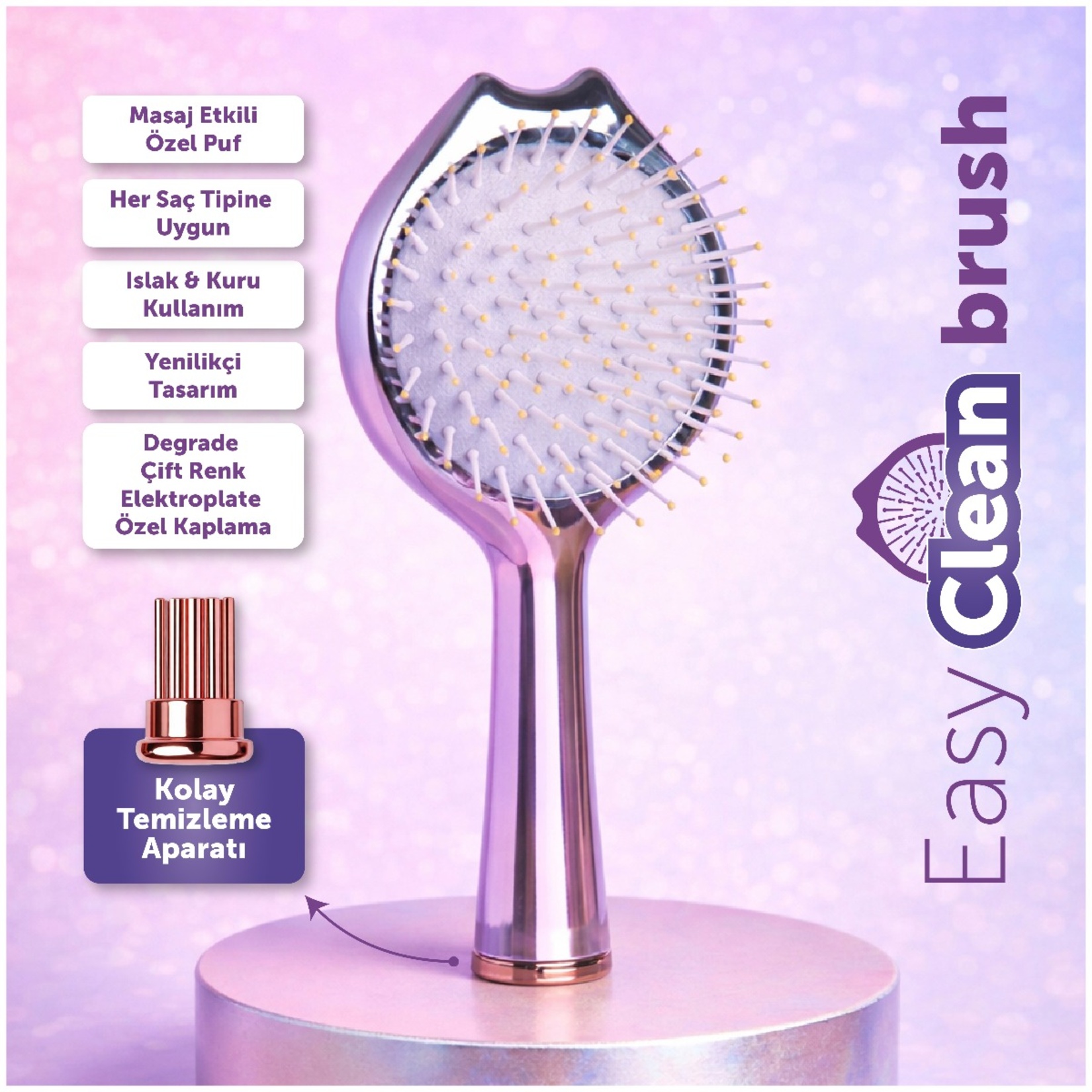 Proco Beauty Premium Easy Clean Saç Fırçası - Görsel 3