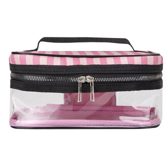 Rengarenk Pink Love Makyaj Şeffaf Organizer