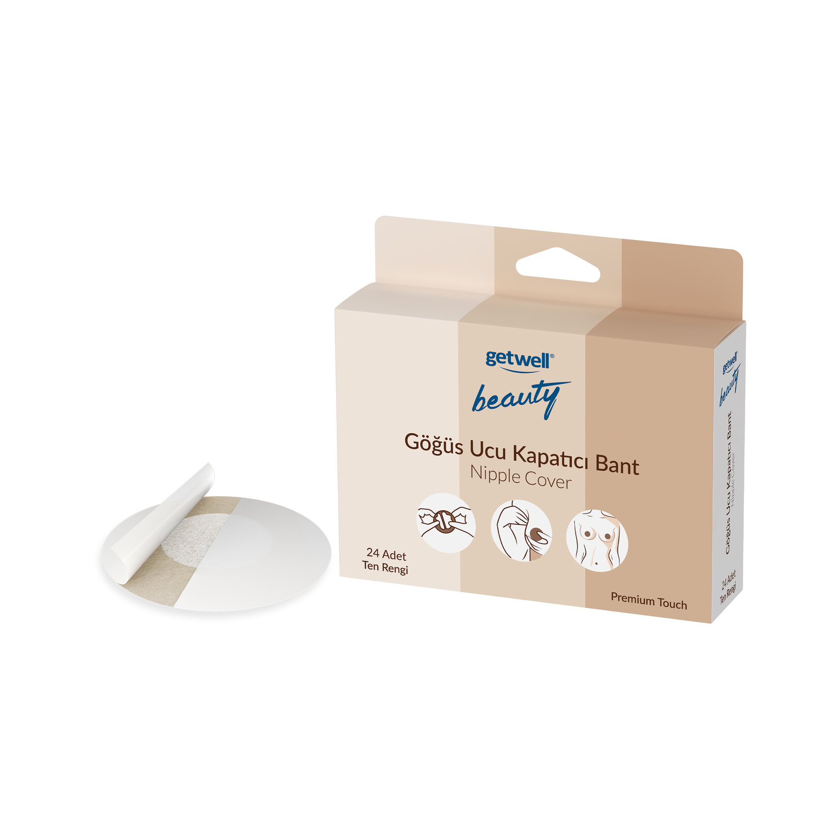 Getwell Beauty Göğüs Ucu Gizleme Bandı 24'lu - Görsel 1