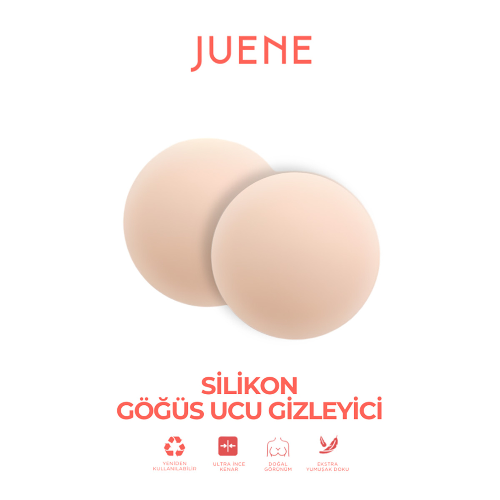 Juene Silikon Yapışkanlı Göğüs Ucu Gizleyici - Görsel 2