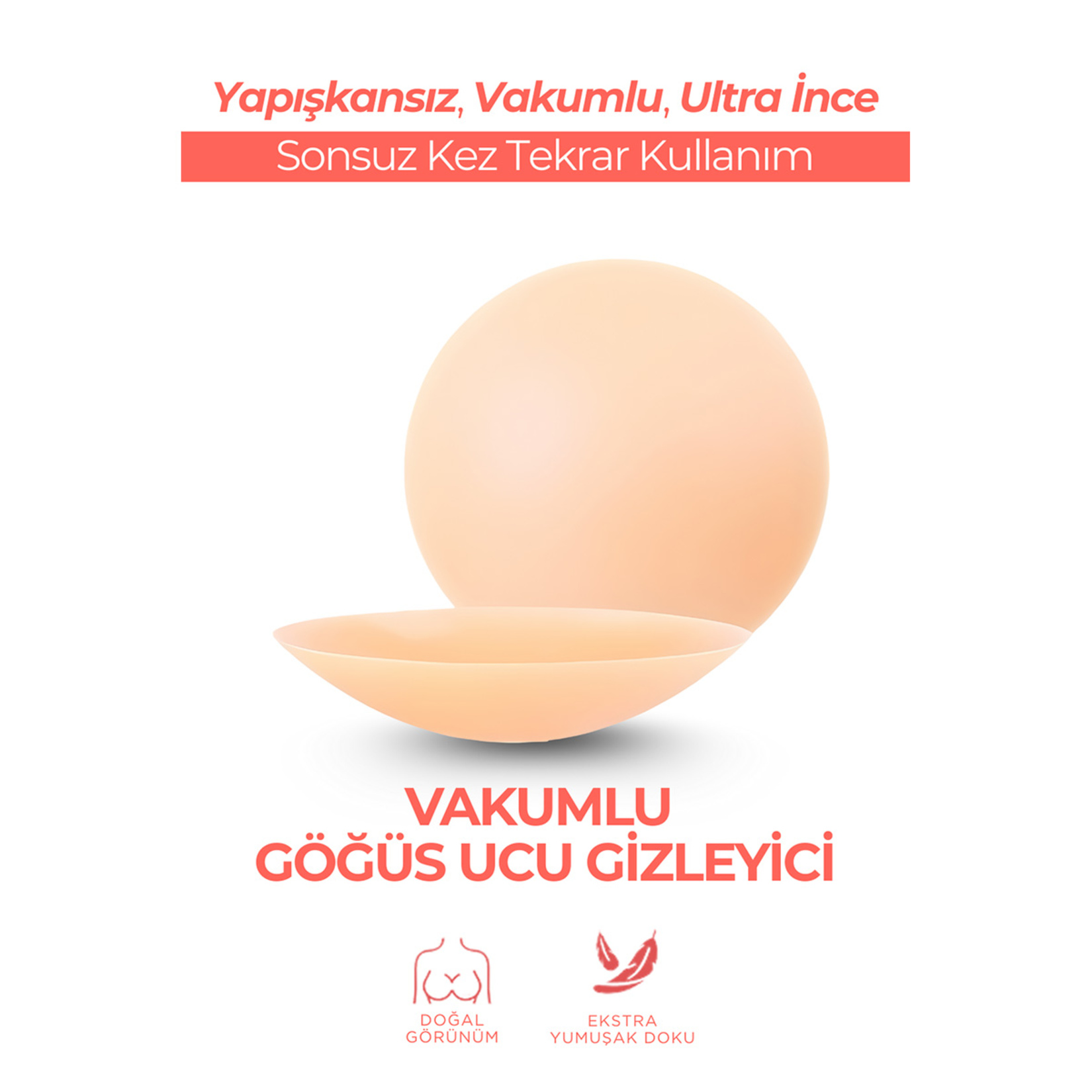 Juene Silikon Vakumlu Göğüs Ucu Gizleyici - Görsel 6