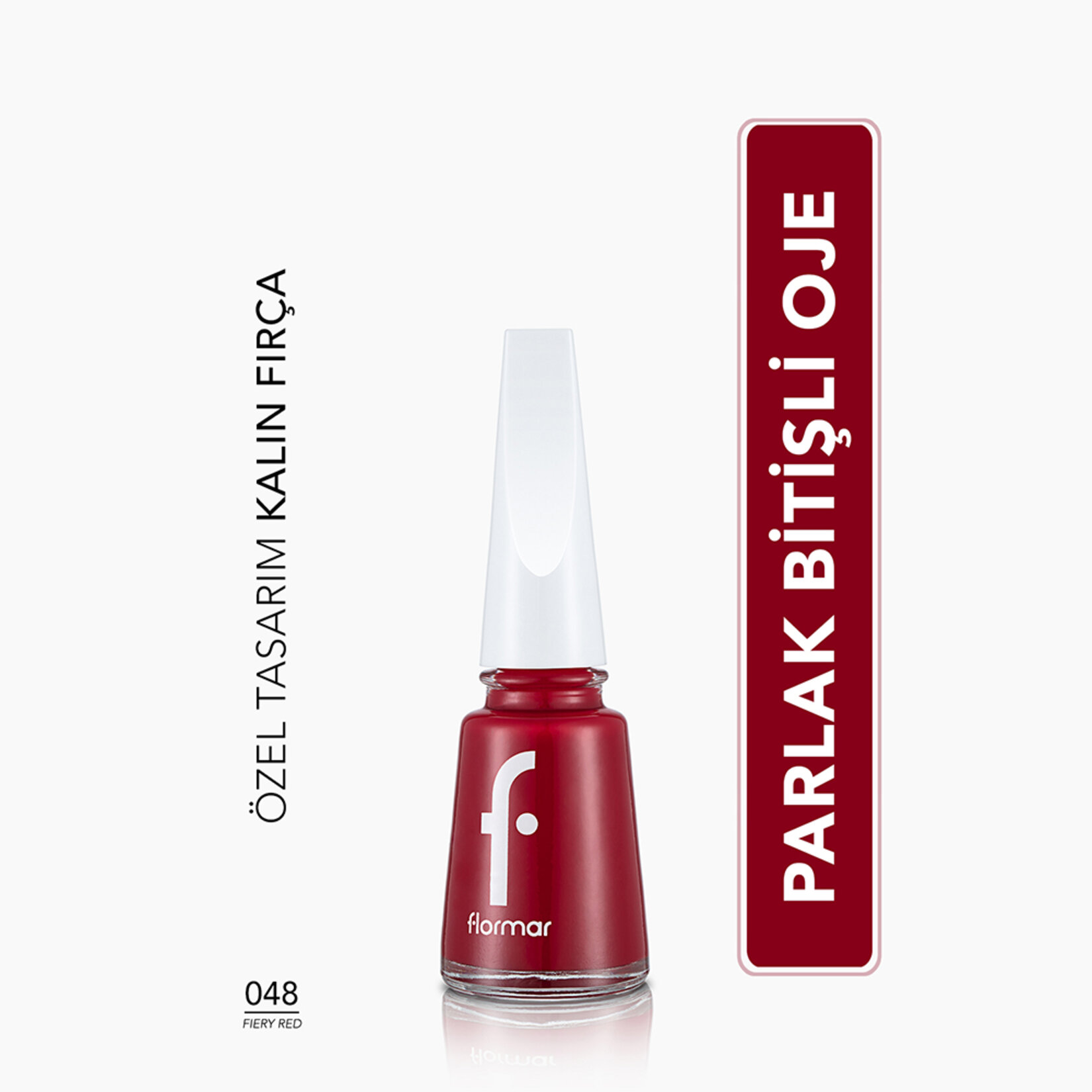 Flormar Nail Enamel Uzun Süre Kalıcı Besleyici Oje - 048 Fiery Red - Görsel 2