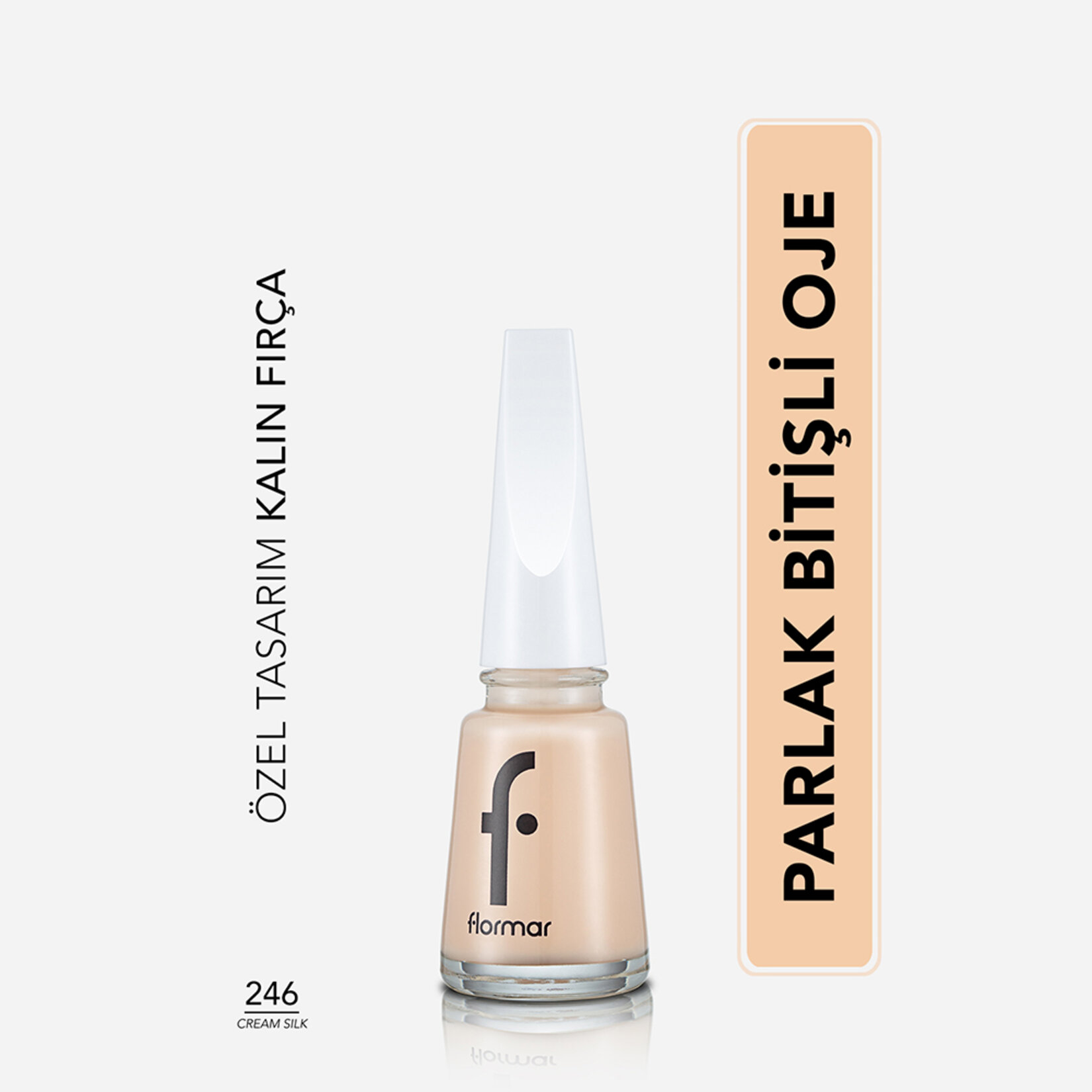 Flormar Nail Enamel Uzun Süre Kalıcı Besleyici Oje - 246 Cream Silk - Görsel 2
