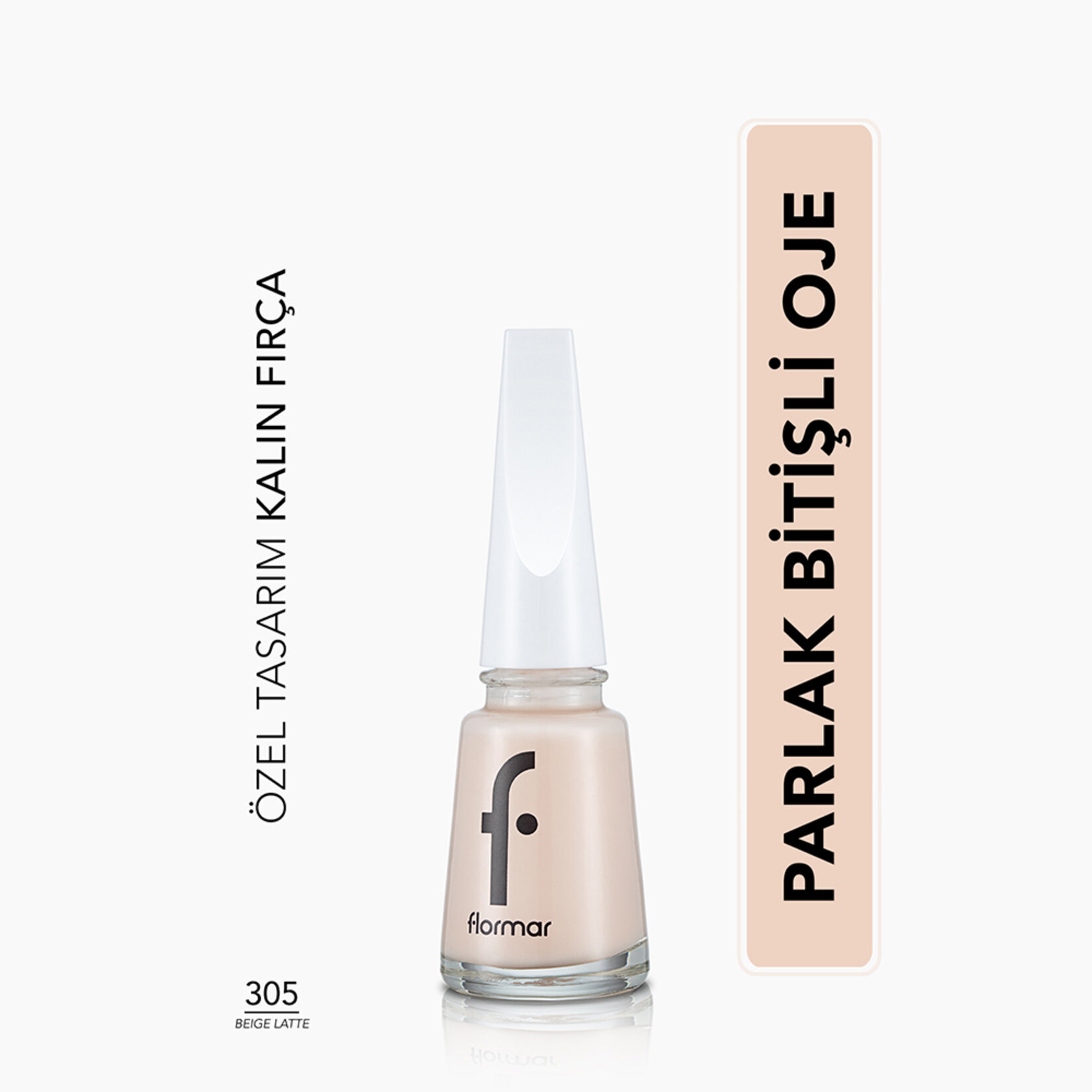 Flormar Nail Enamel Uzun Süre Kalıcı Besleyici Oje - 305 Beige Latte - Görsel 2