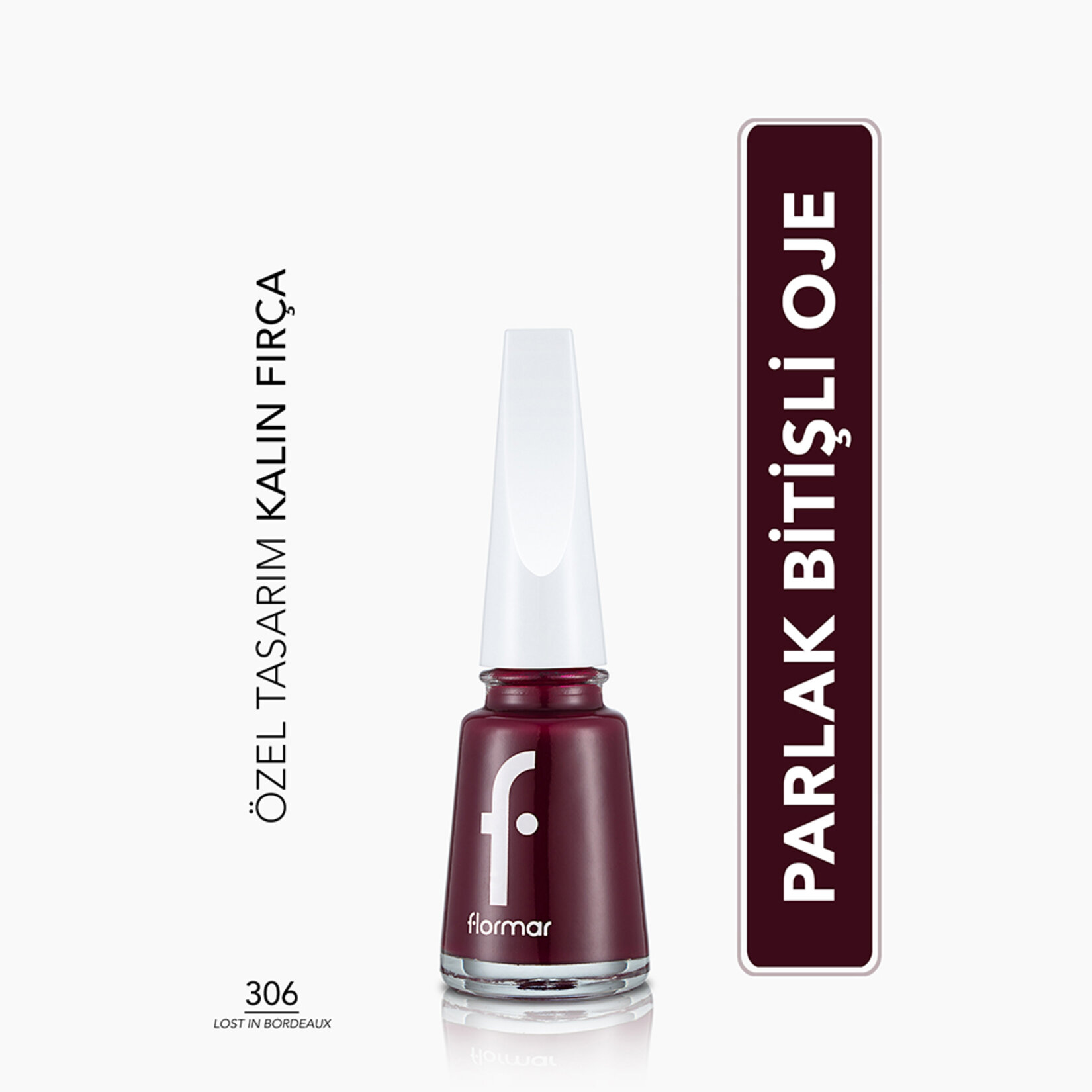Flormar Nail Enamel Uzun Süre Kalıcı Besleyici Oje - 306 Lost In Bordeaux - Görsel 2
