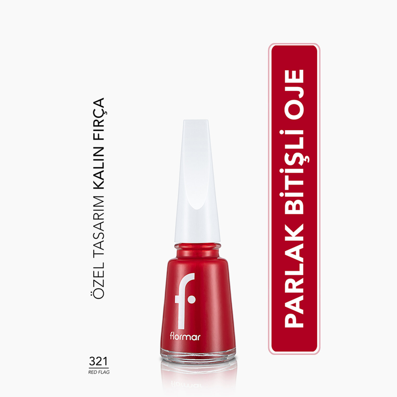 Flormar Nail Enamel Uzun Süre Kalıcı Besleyici Oje - 321 Red Flag - Görsel 2