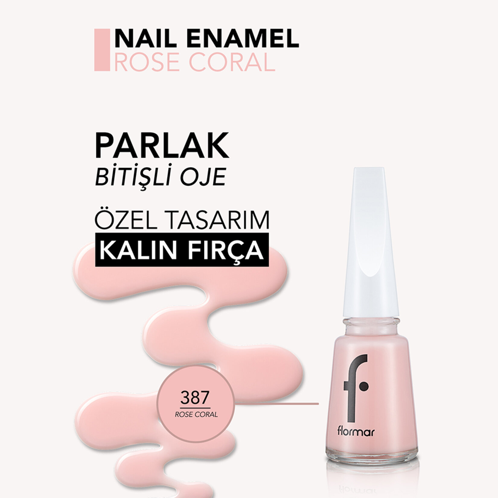 Flormar Nail Enamel Uzun Süre Kalıcı Besleyici Oje - 397 Rose Coral - Görsel 5