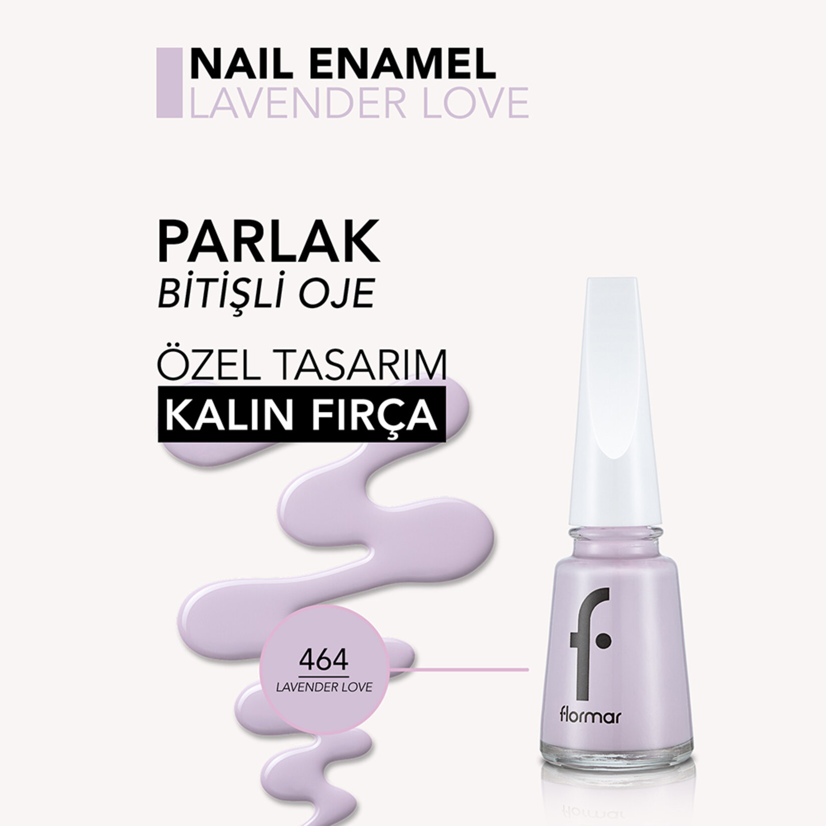 Flormar Nail Enamel Uzun Süre Kalıcı Besleyici Oje - 464 Lavender Love - Görsel 5