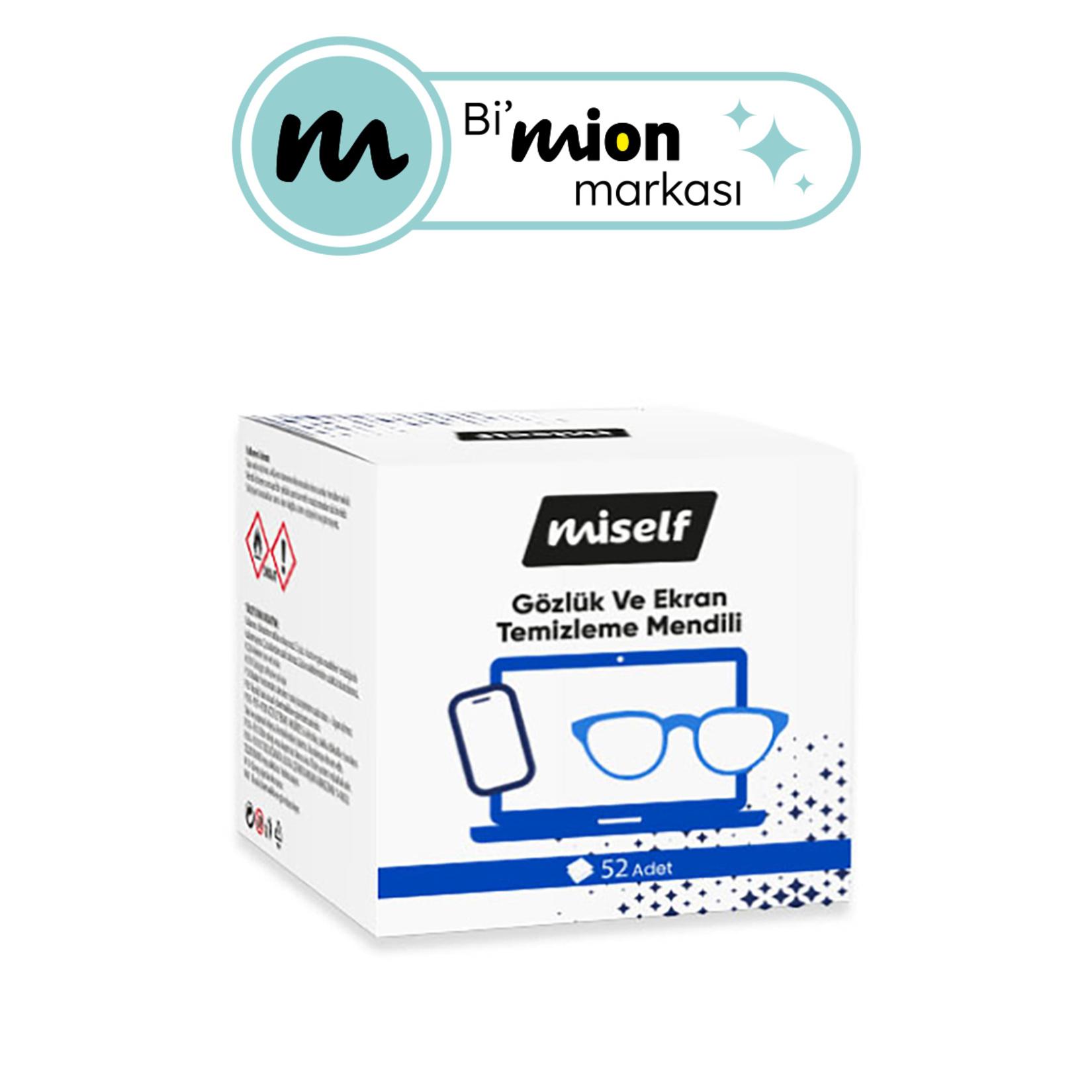 Miself Gözlük ve Ekran Temizleme Mendili 52'li - Görsel 1