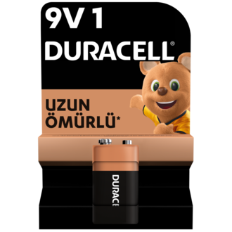 Duracell Alkalin 9V Pil, (6LR61 / MN1604), 1'li Paket