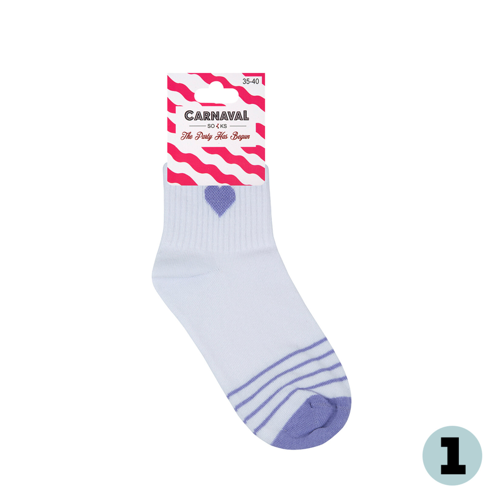 Carnaval Socks Kalp Desenli Kadın Kısa Çorap 37/44 - Görsel 1