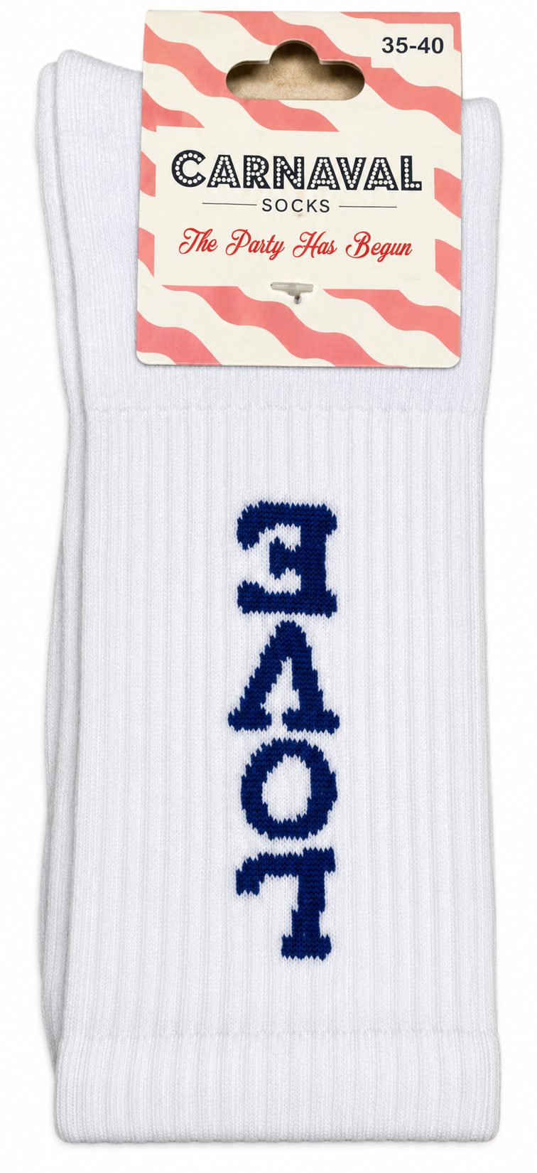 Carnaval Socks Mavi Love Yazılı Beyaz Çorap 37/44
