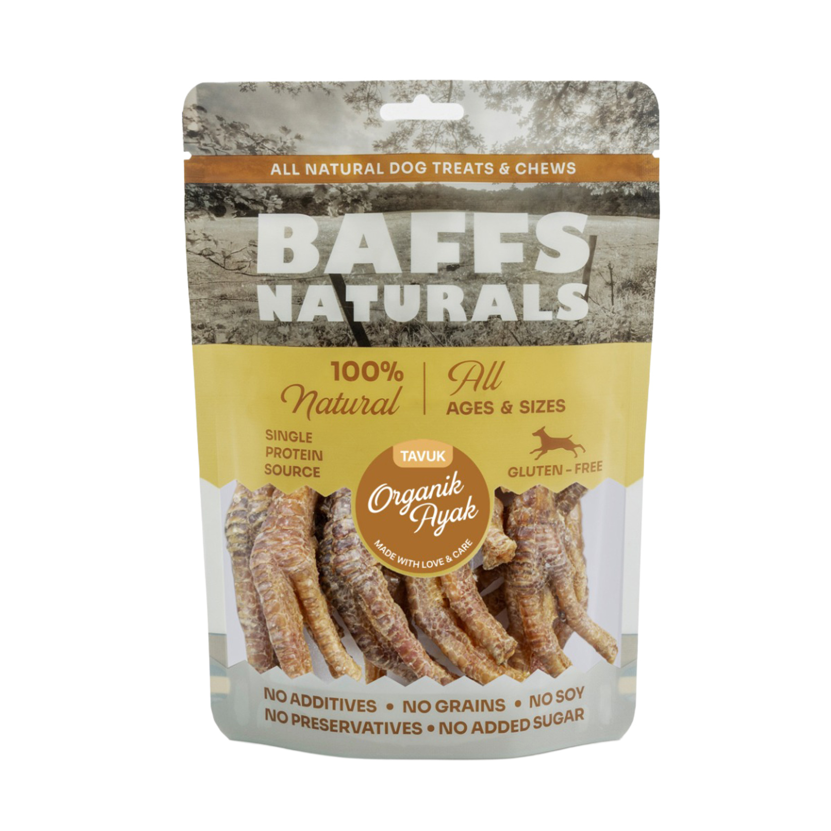Baffs Naturals Tavuk Ayak Çiğnemelik Köpek Ödül Maması 100 G