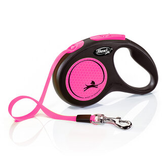 Flexi New Neon S Beden Pembe 5 M Şerit Tasma