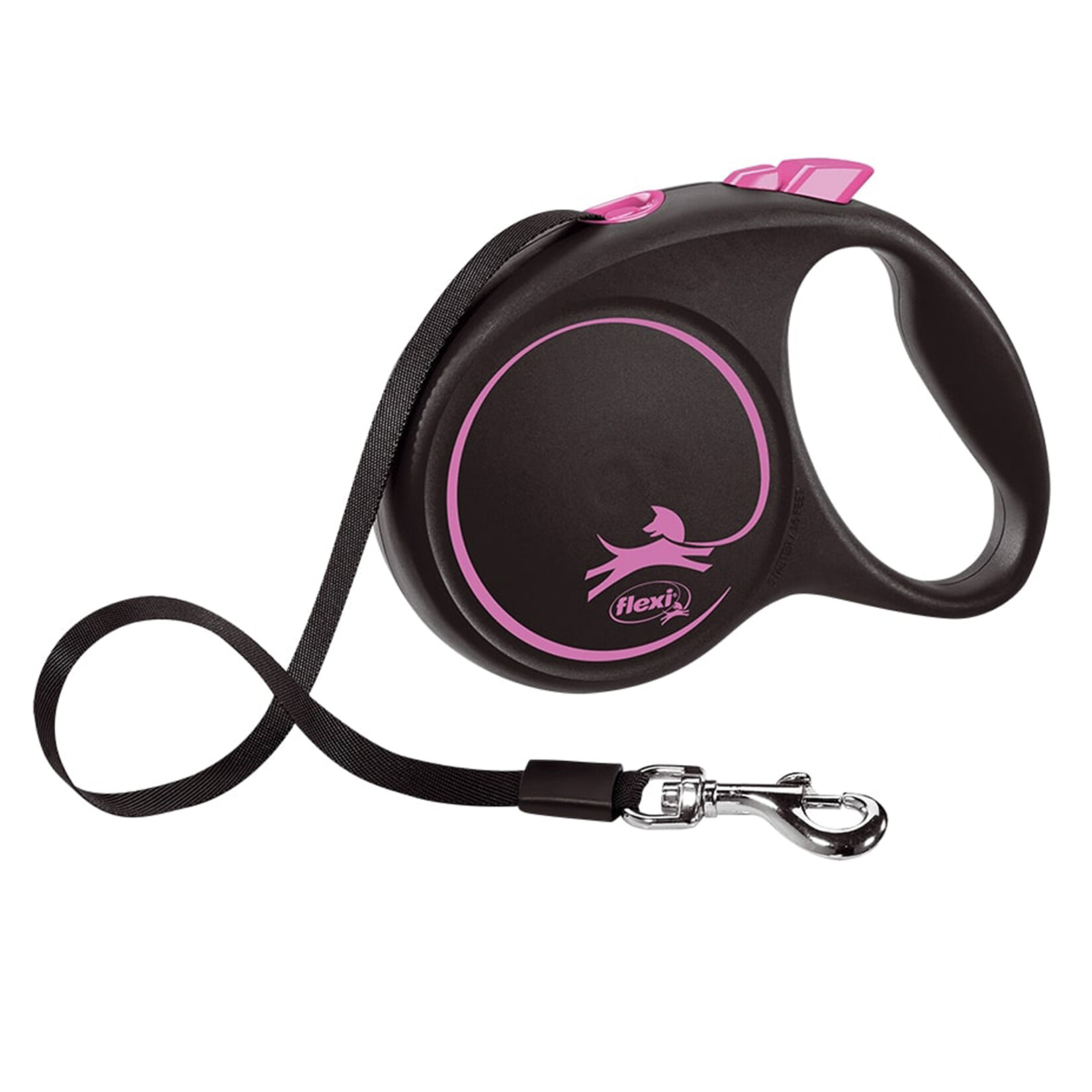 Flexi Black Design Şerit Tasma 5 M Pembe L