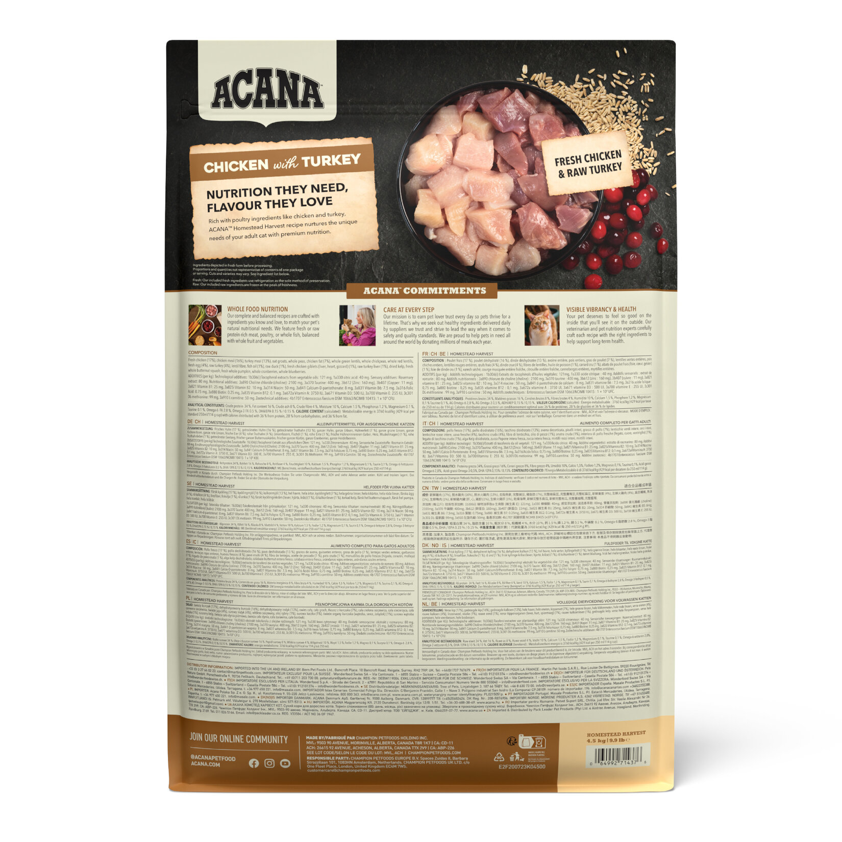 Acana Homestead Harvest Yetişkin Kedi Maması 4.5 Kg - Görsel 2