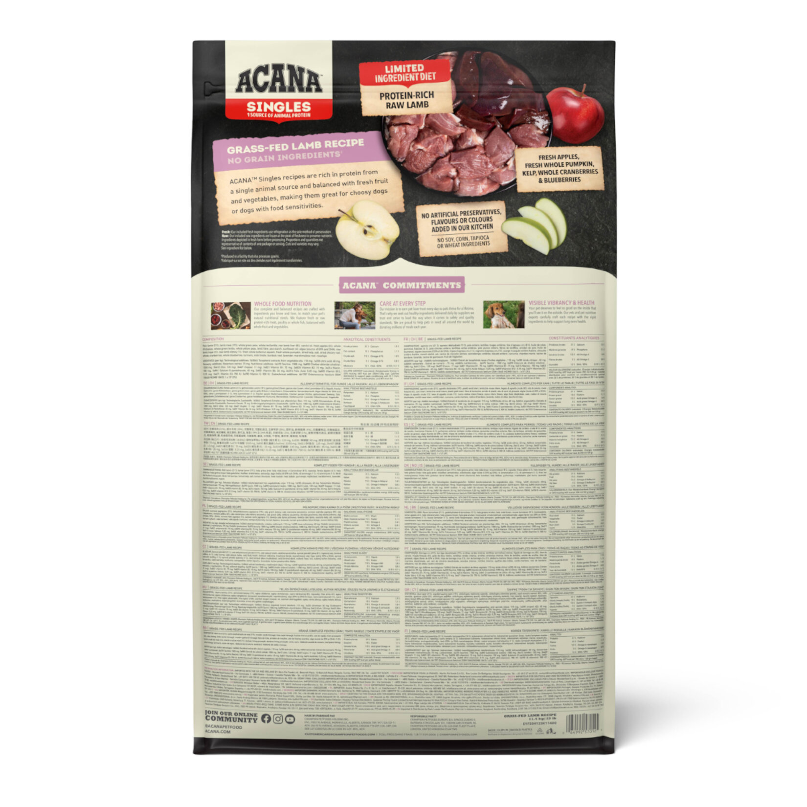 Acana Singles Grass Fed Lamb Köpek Maması 11.4 Kg - Görsel 2
