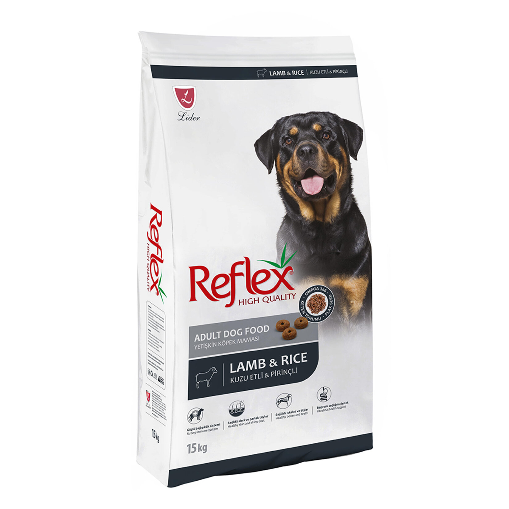 Reflex Plus Kuzu Etli Pirinçli Yetişkin Köpek Maması 15 Kg