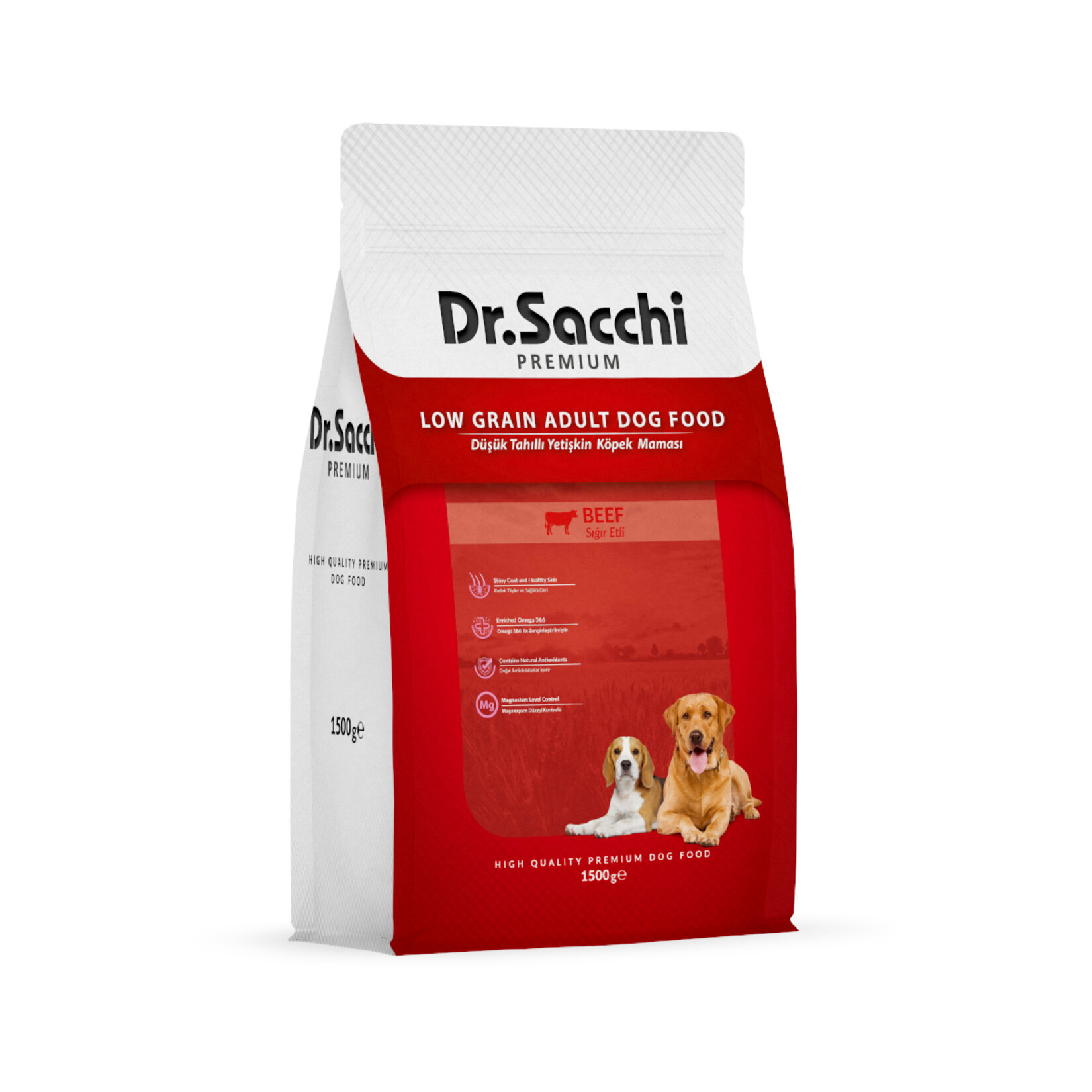 Dr. Sacchi Premium Sığır Etli Yetişkin Köpek Maması 1.5 Kg