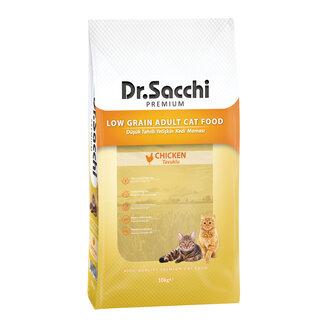 Dr. Sacchi Premium Düşük Tahıllı Tavuk Yetişkin Kedi Maması 10 Kg