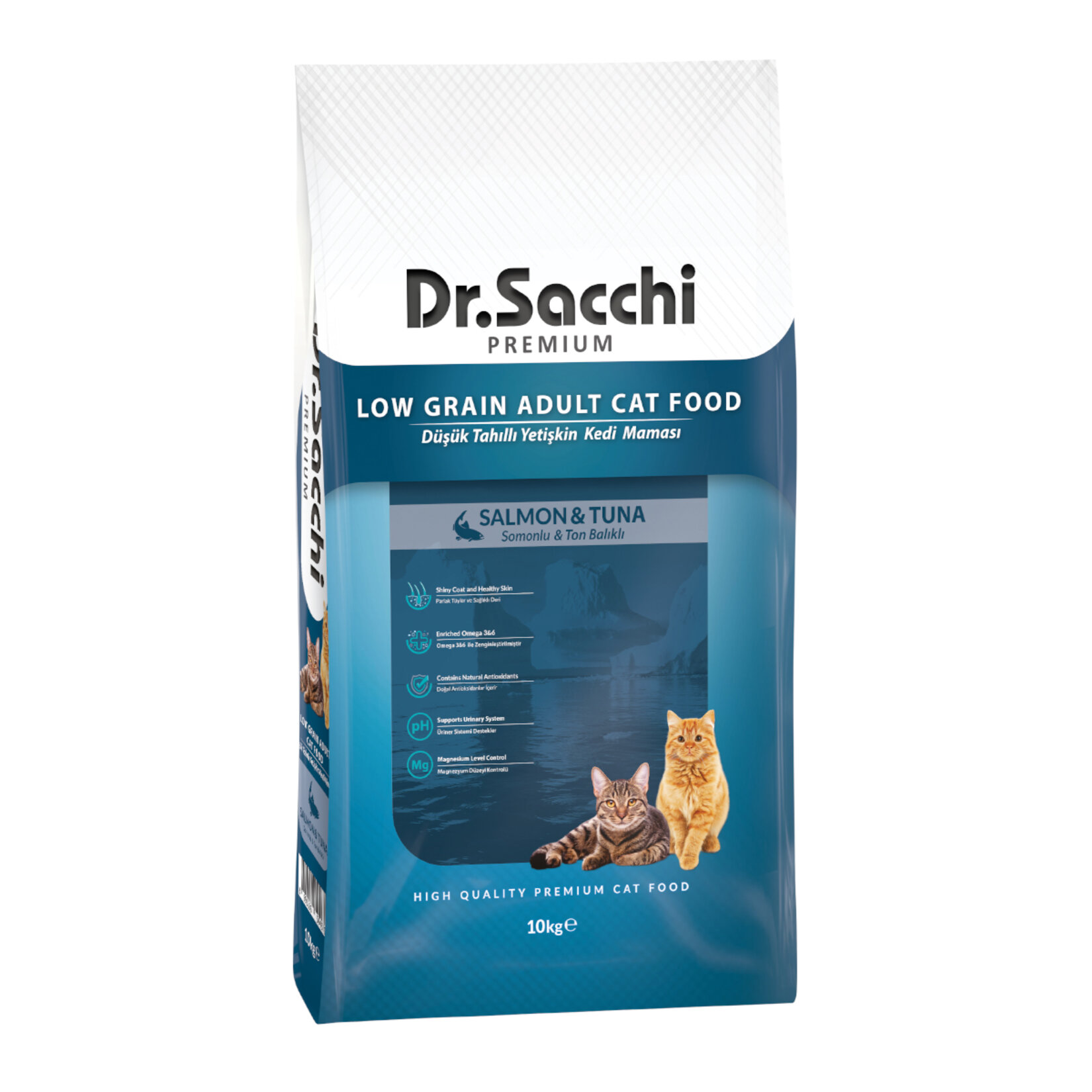 Dr. Sacchi Premium Somon & Ton Balık Yetişkin Kedi Maması 10 Kg