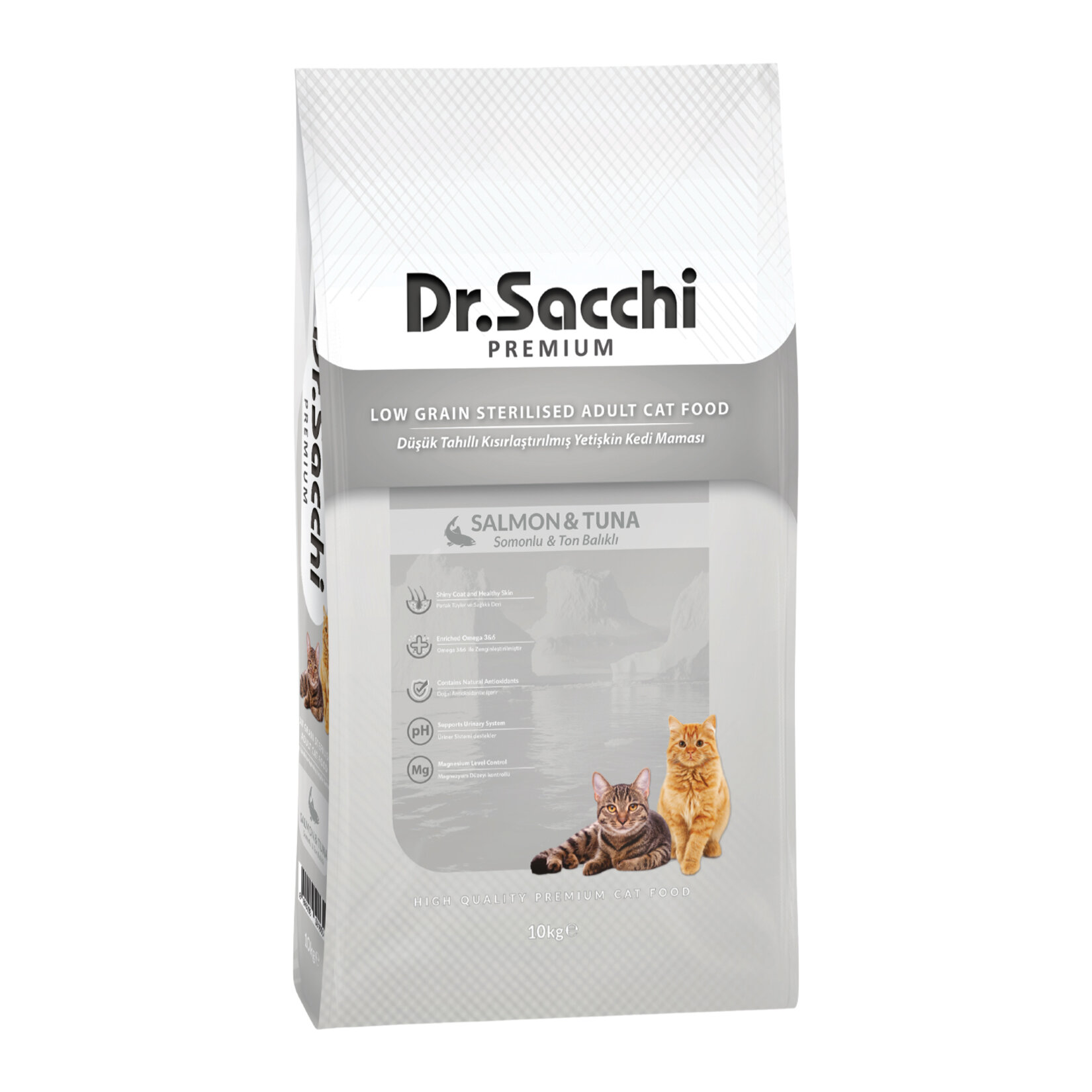 Dr. Sacchi Düşük Tahıllı Steril Kısır Kedi Maması 10 Kg