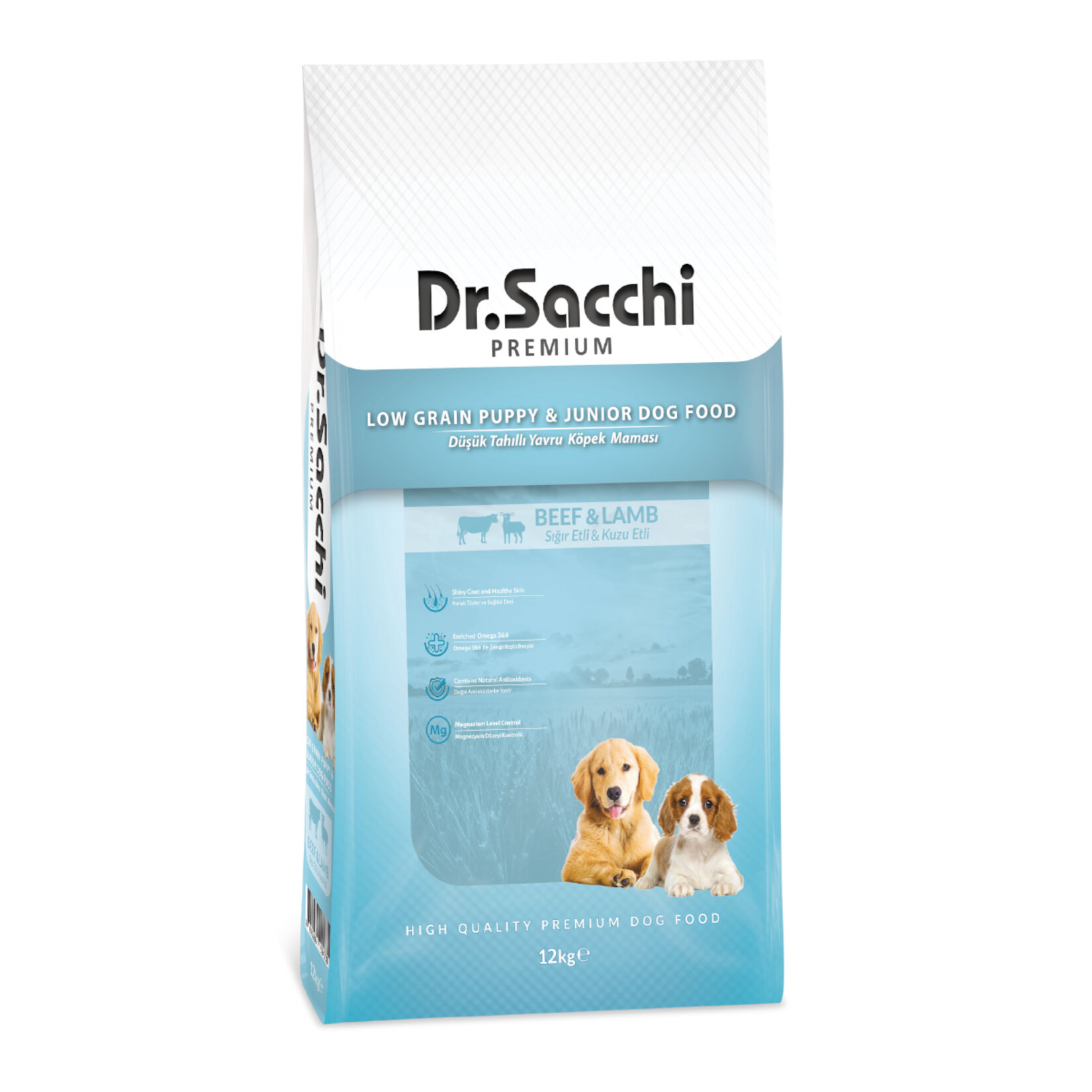 Dr. Sacchi Düşük Tahıllı Sığır & Kuzu Etli Yavru Köpek Maması 12 Kg