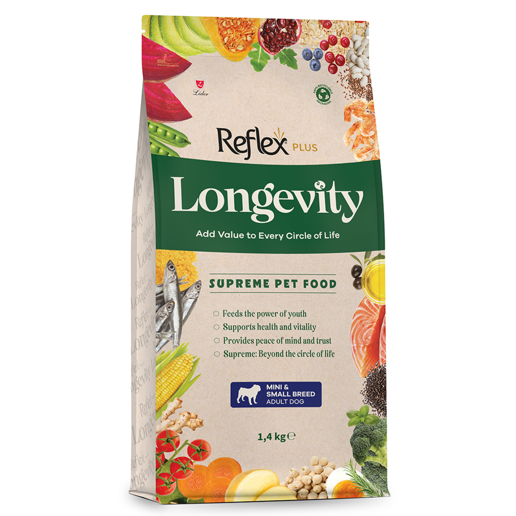 Reflex Plus Longevity Mini & Küçük Irk Yetişkin Köpek Maması 1.4 Kg