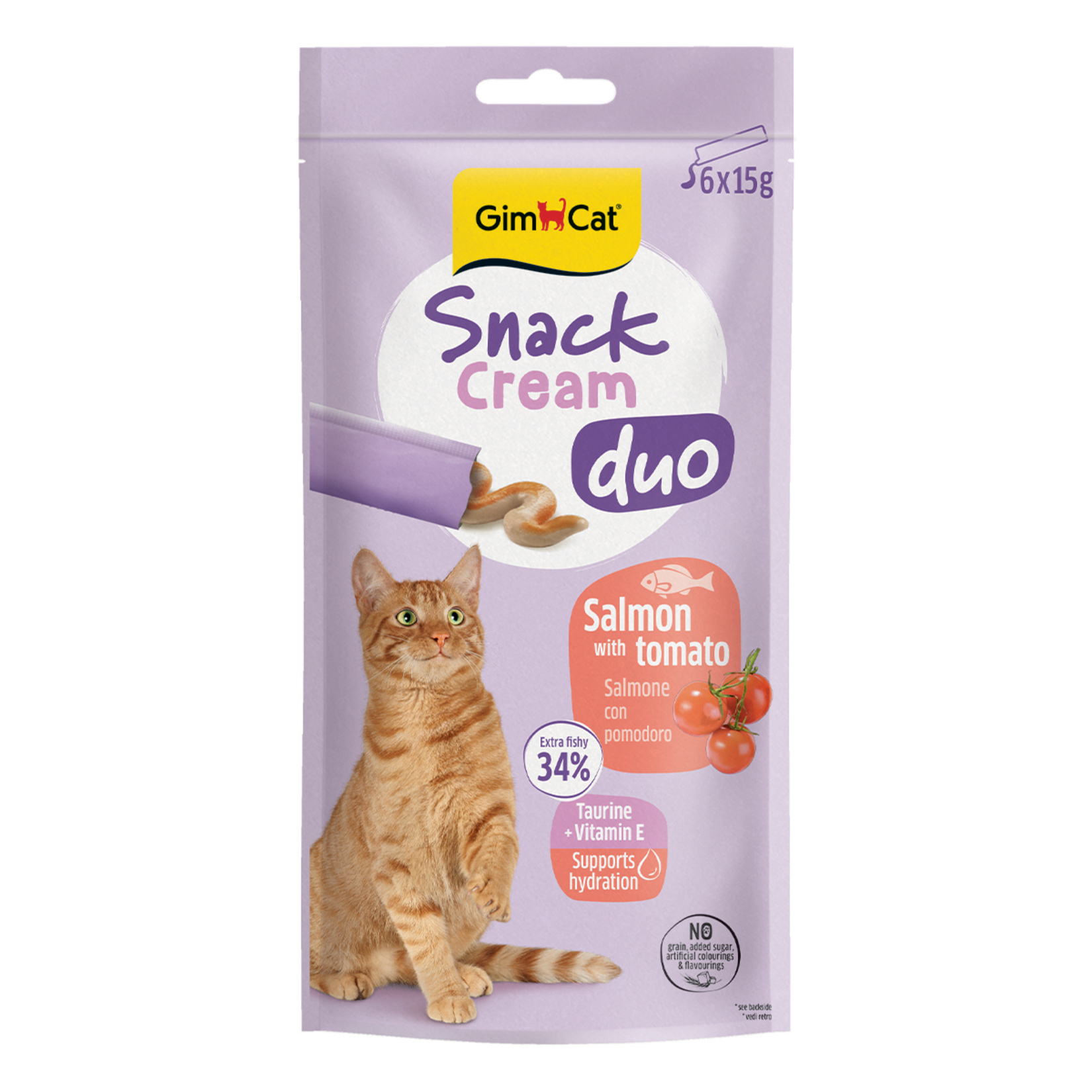 Gimcat Snack Cream Duo Salmon & Tomato 6 x 15 G