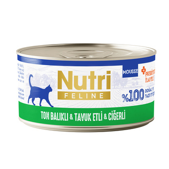 Nutri Feline Ton Balıklı Tavuk Ciğerli Yetişkin Kedi Konservesi 70 G