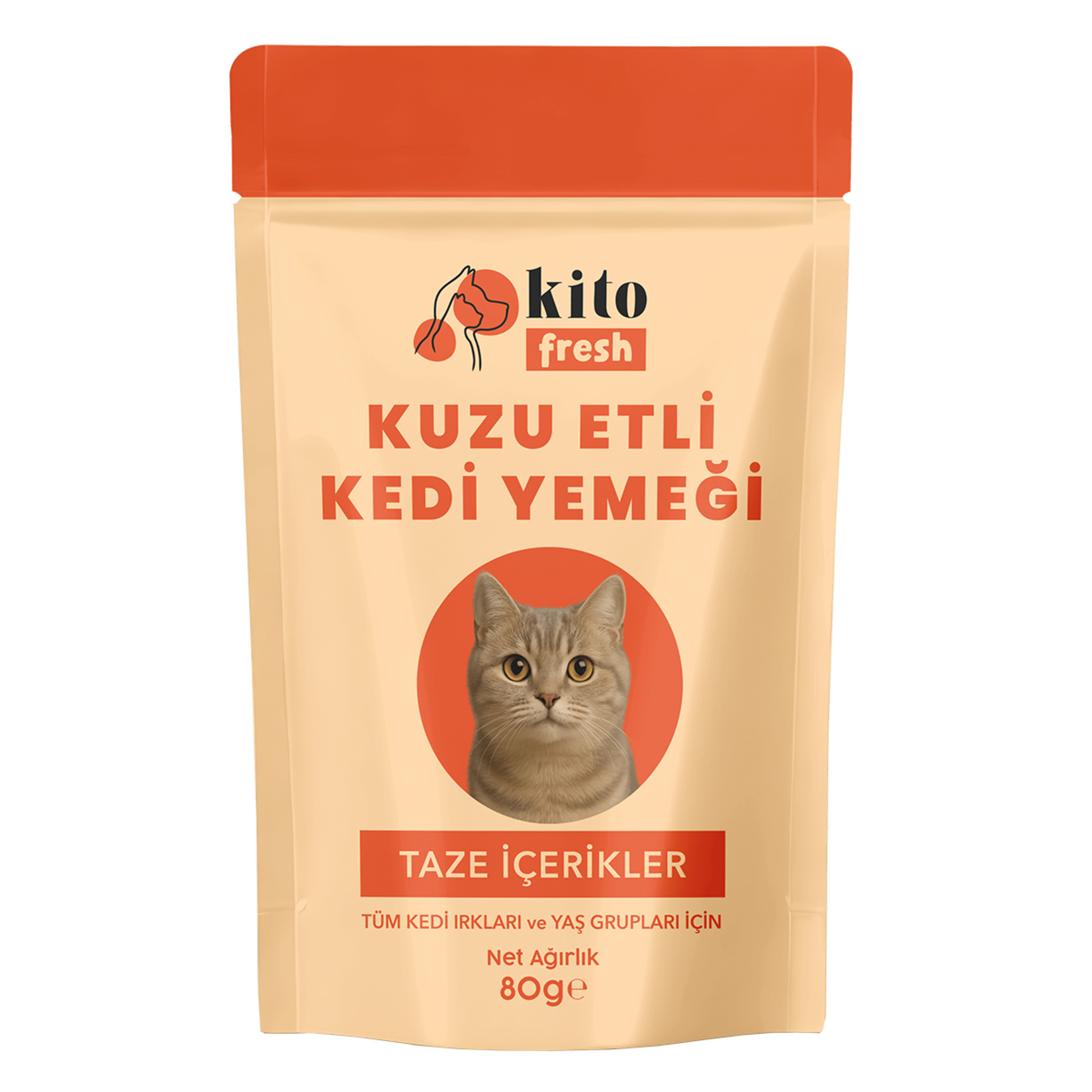 Kito Fresh Kuzu Etli Kedi Yemeği 80 G