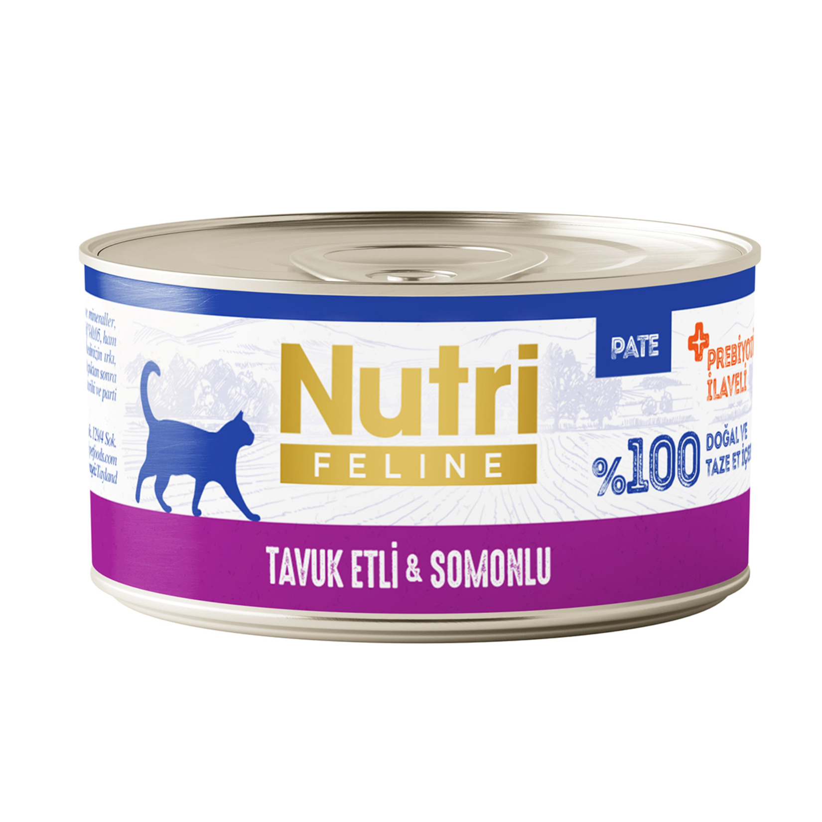 Nutri Feline Tavuk Etli & Somon Yetişkin Kedi Konservesi 70 G