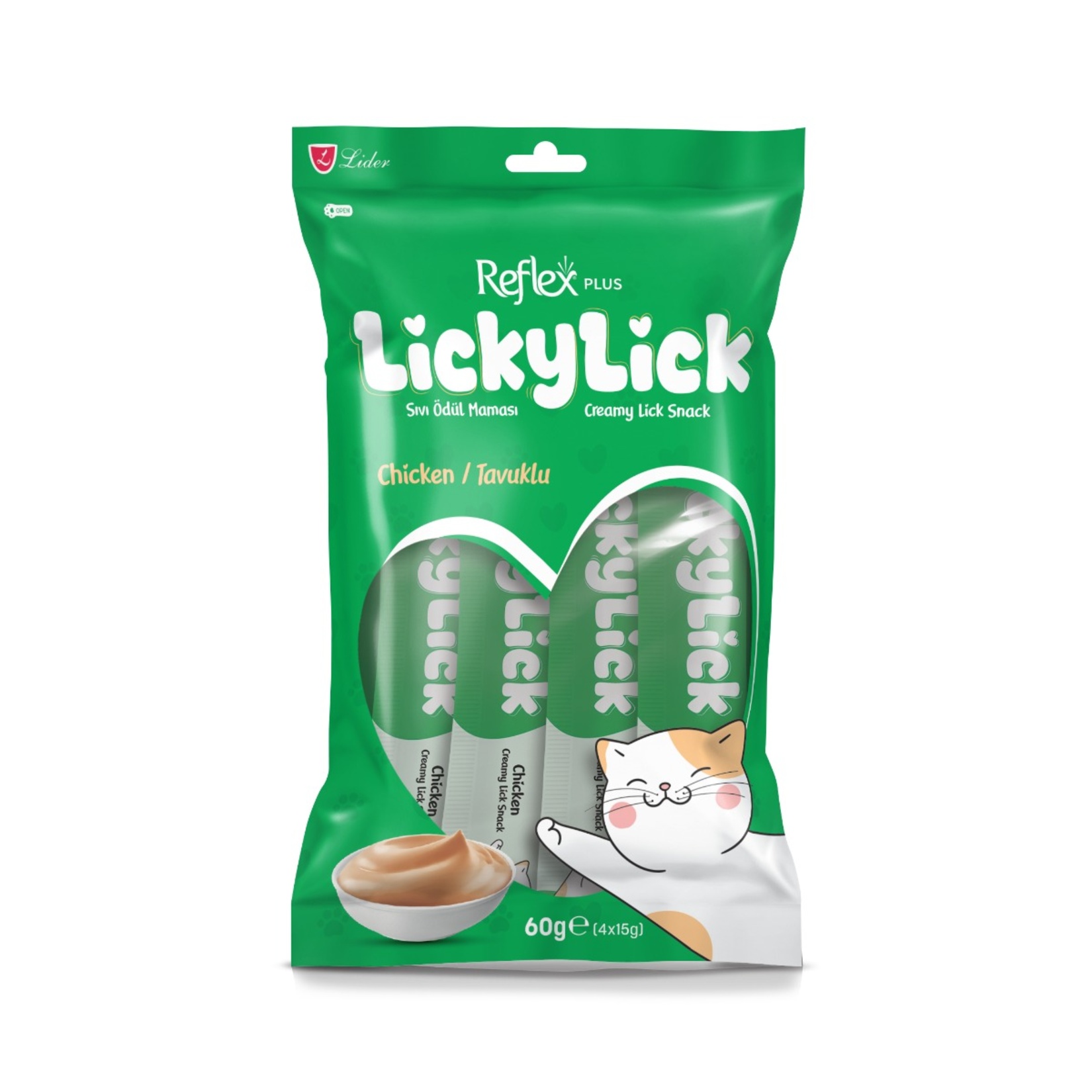 Reflex Plus Lickylick Tavuk Sıvı Ödül Maması 4 x 15 G