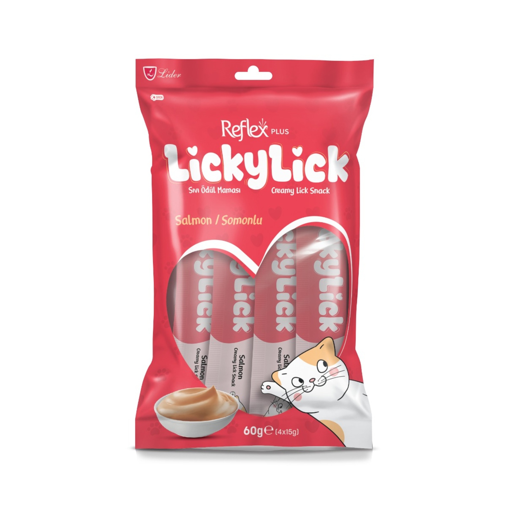 Reflex Plus Lickylick Somonlu Sıvı Ödül Maması 4 x 15 G