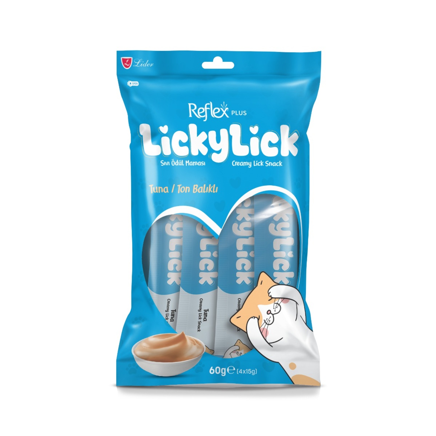 Reflex Plus Lickyl Ton Balıklı Sıvı Ödül Maması 4 x 15 G