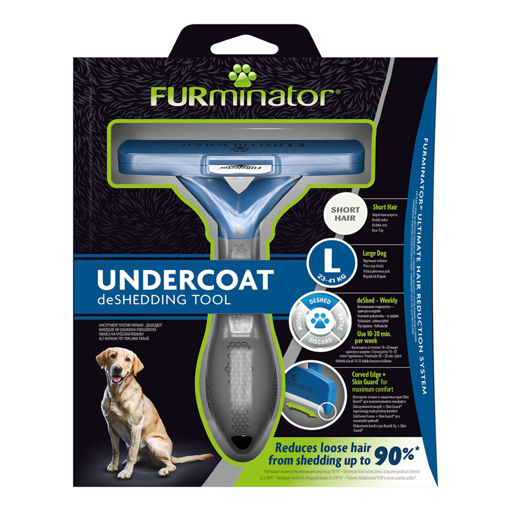 Furminator Köpek Tarağı Kısa Tüylü Büyük Irk L