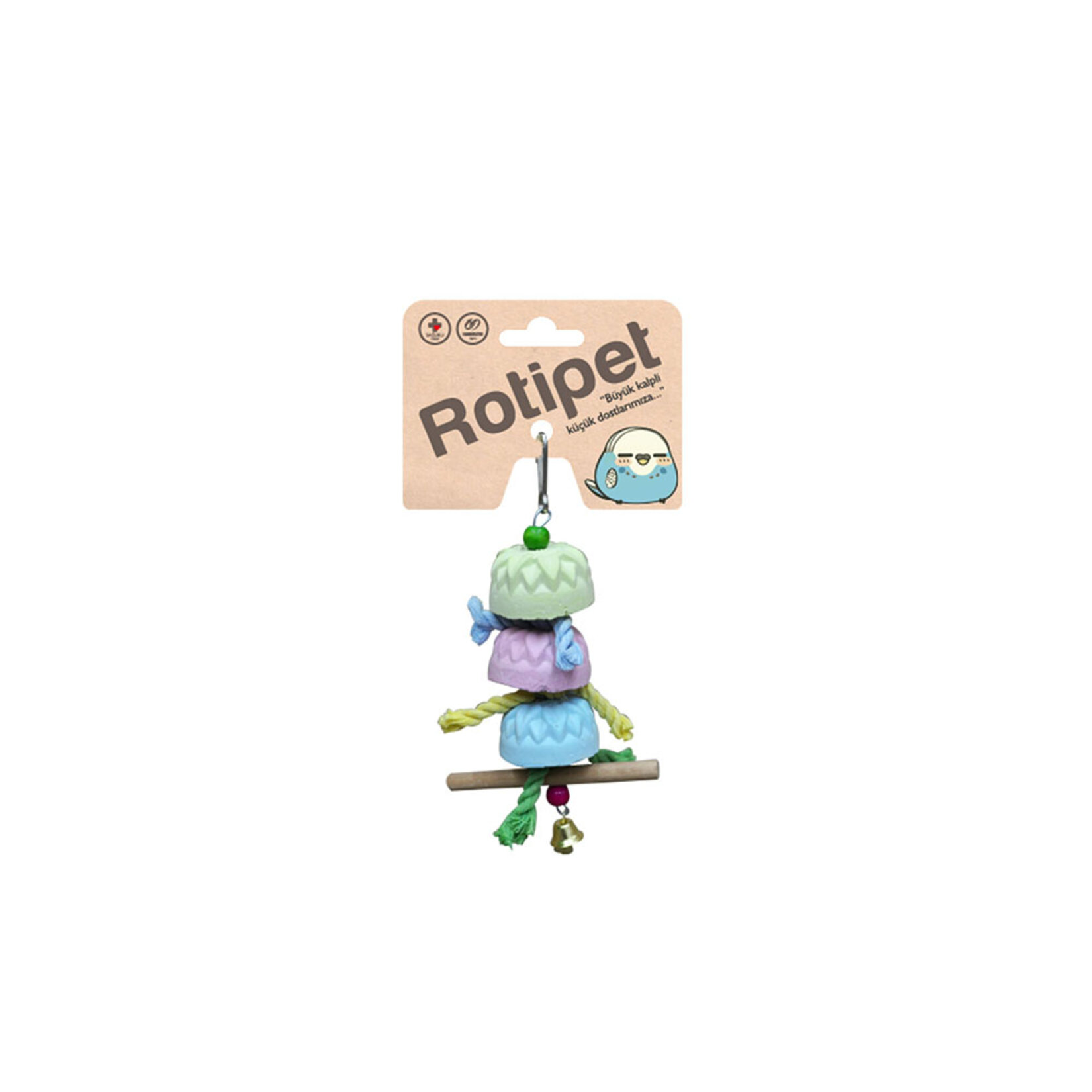 Rotipet Kuş Oyuncağı 3 Kalsiyum Bloklu Sarkaç