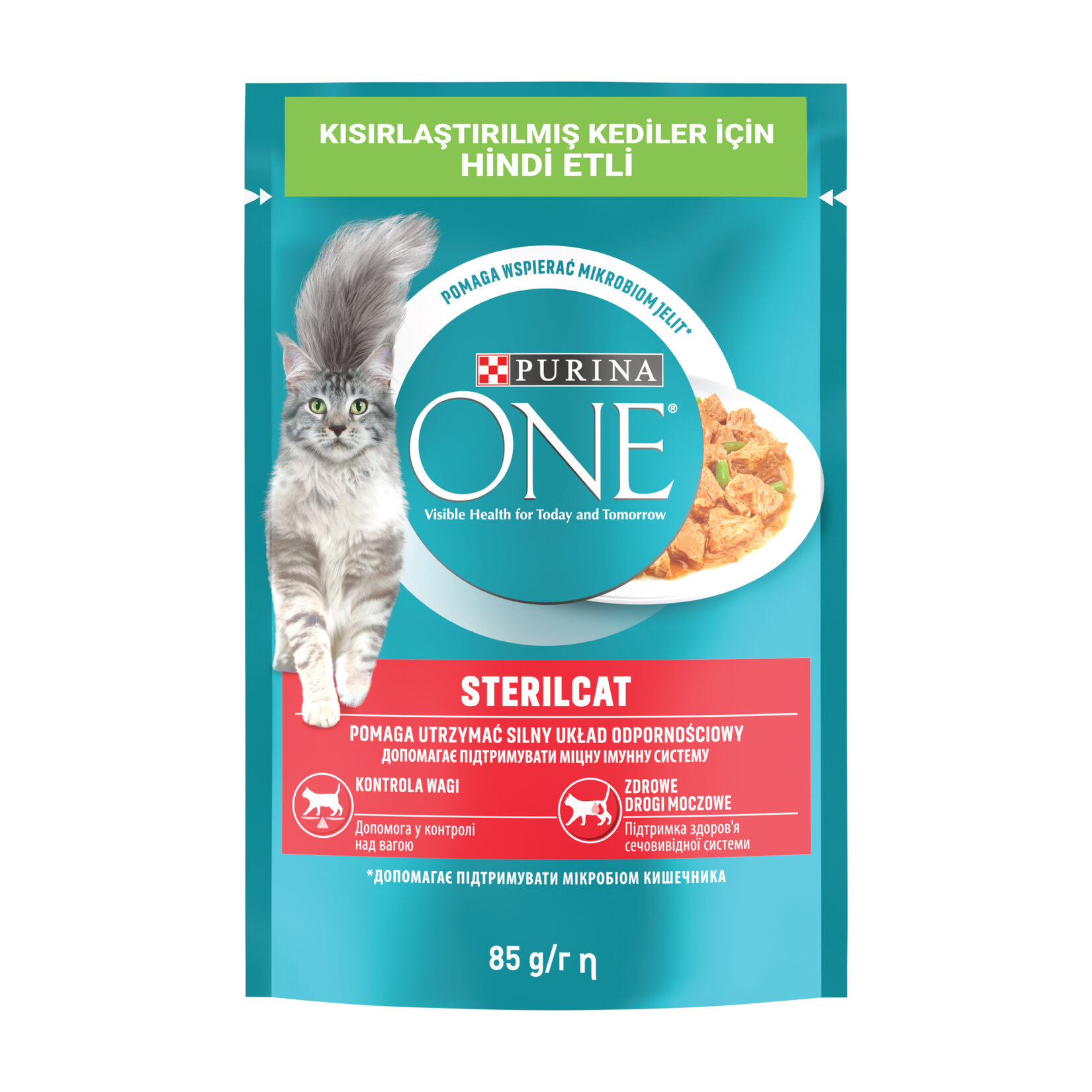 Purina One Kısırlaştırılmış Kedi Maması Hindi & Fasulye 85 G - Görsel 1