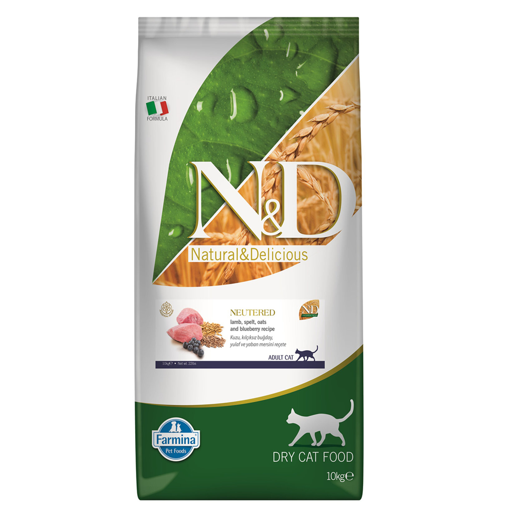 N&D Ancestral Grain Kuzulu & Yaban Mersinli Kedi Maması (Kısır) 10 Kg