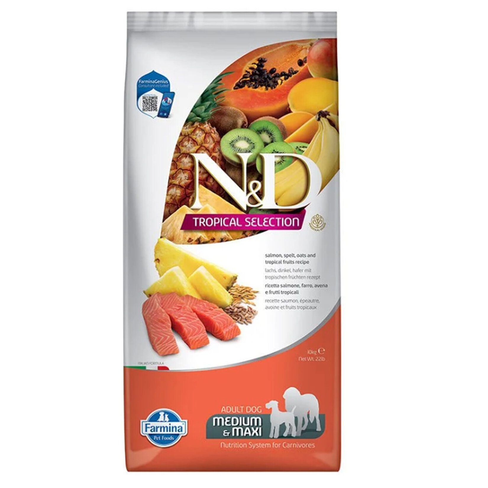N&D Dog Tropikal Somonlu Adult Medium / Maxi 10 Kg