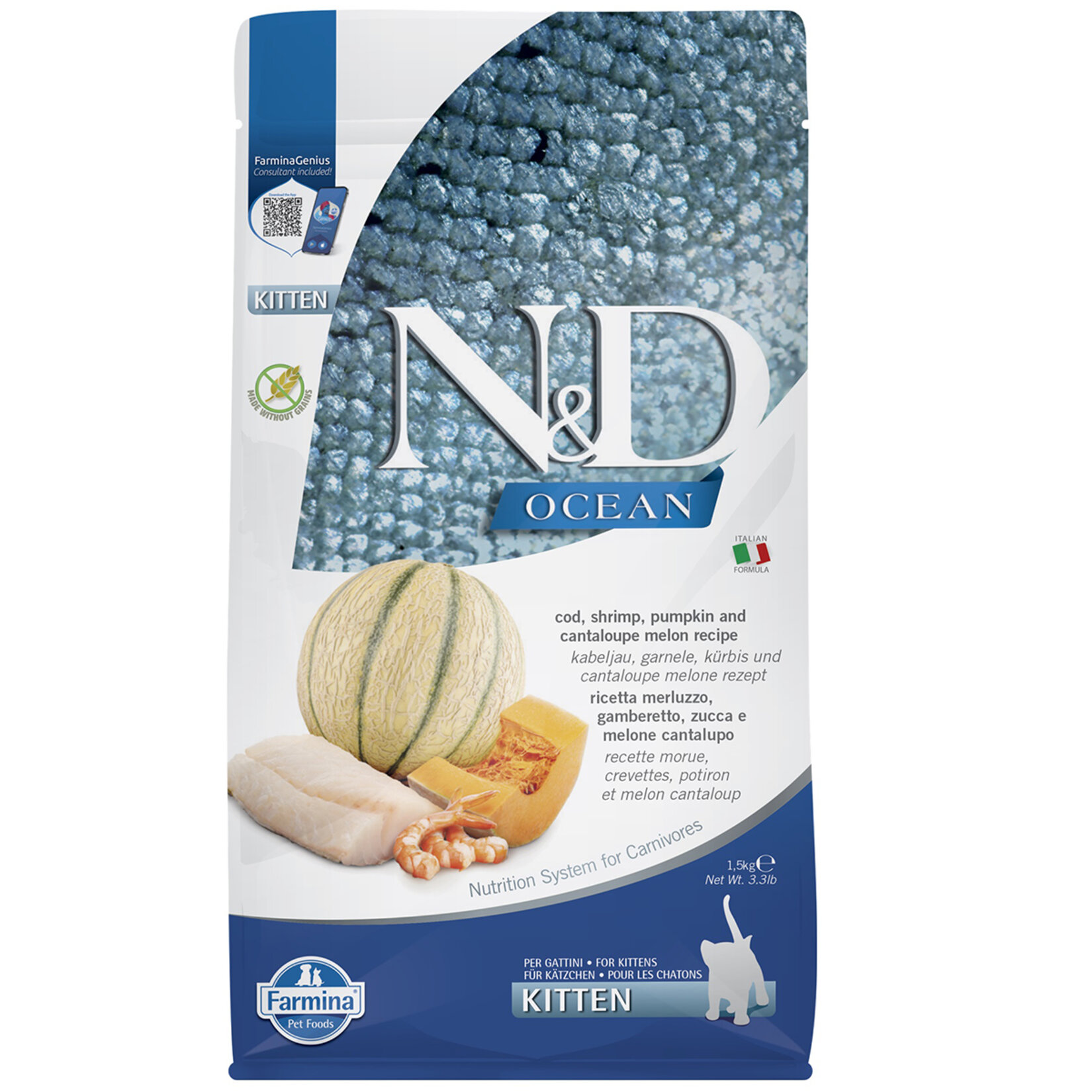 N&D Ocean Morina Karides Kavun Yavru Kedi 1.5 Kg